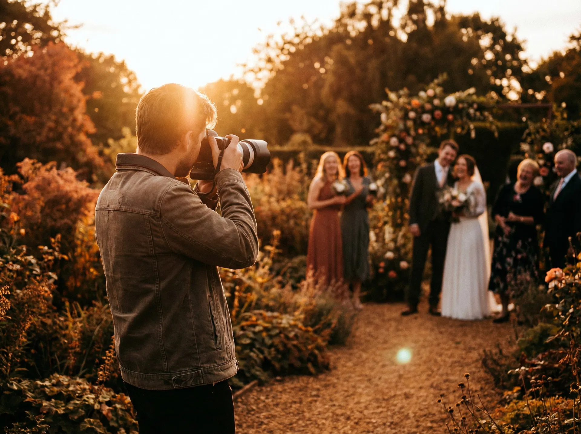 Content creator capturing wedding moments