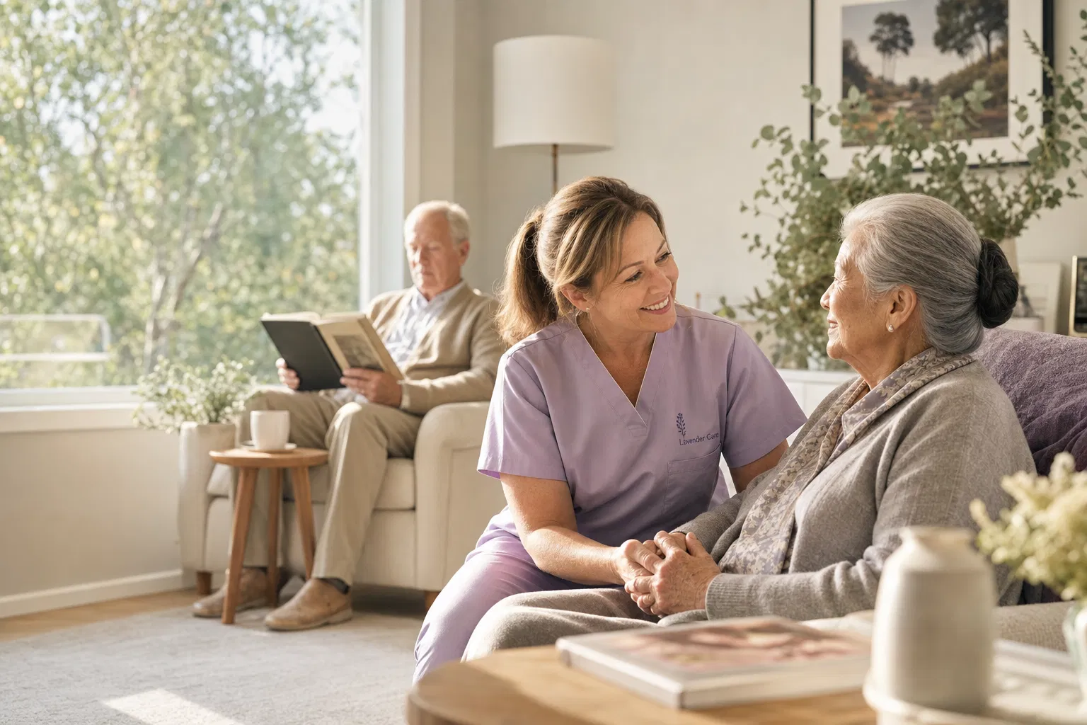 Top1Care caregiver with multicultural elderly clients