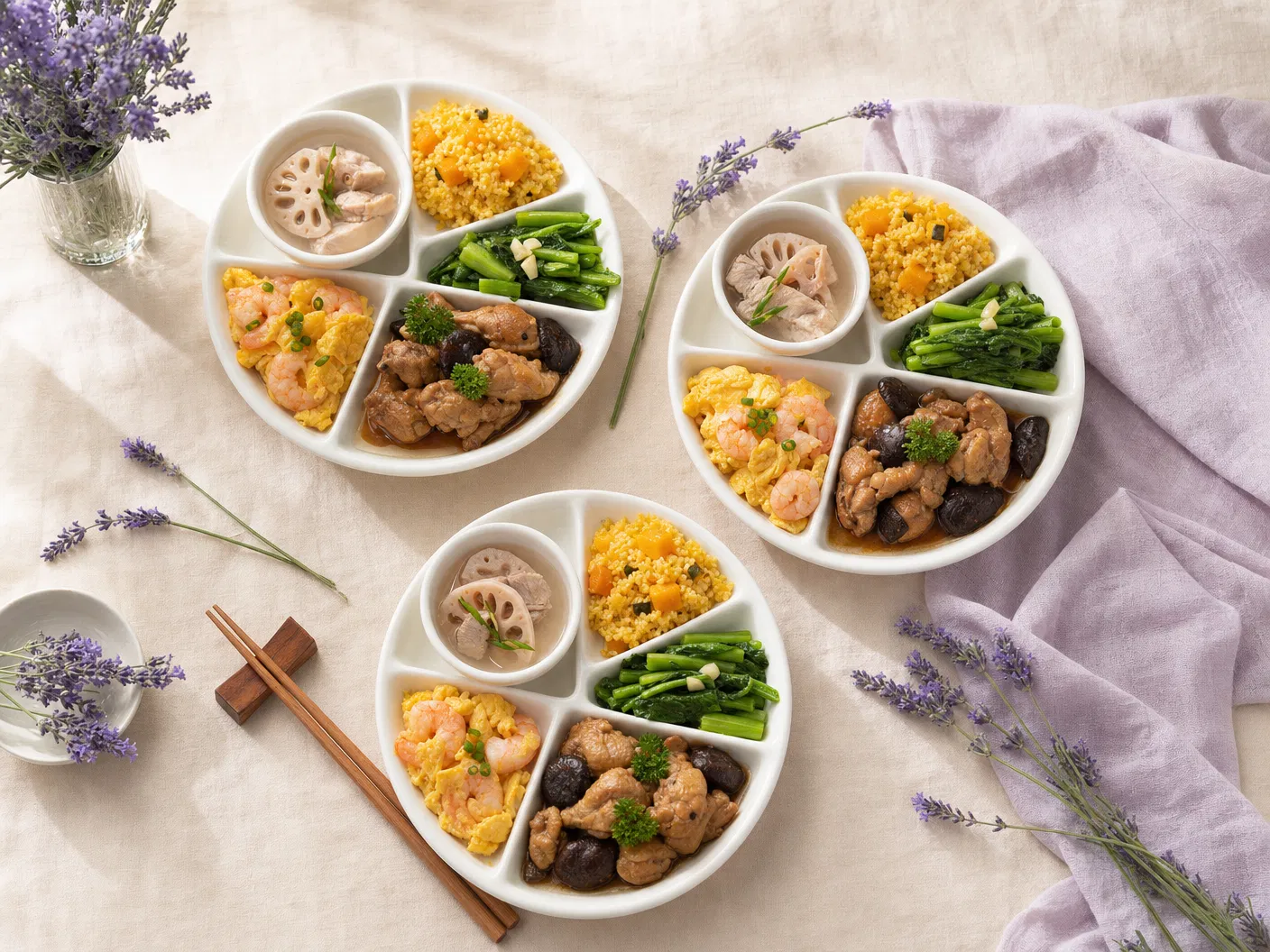 Three senior nutrition meal sets