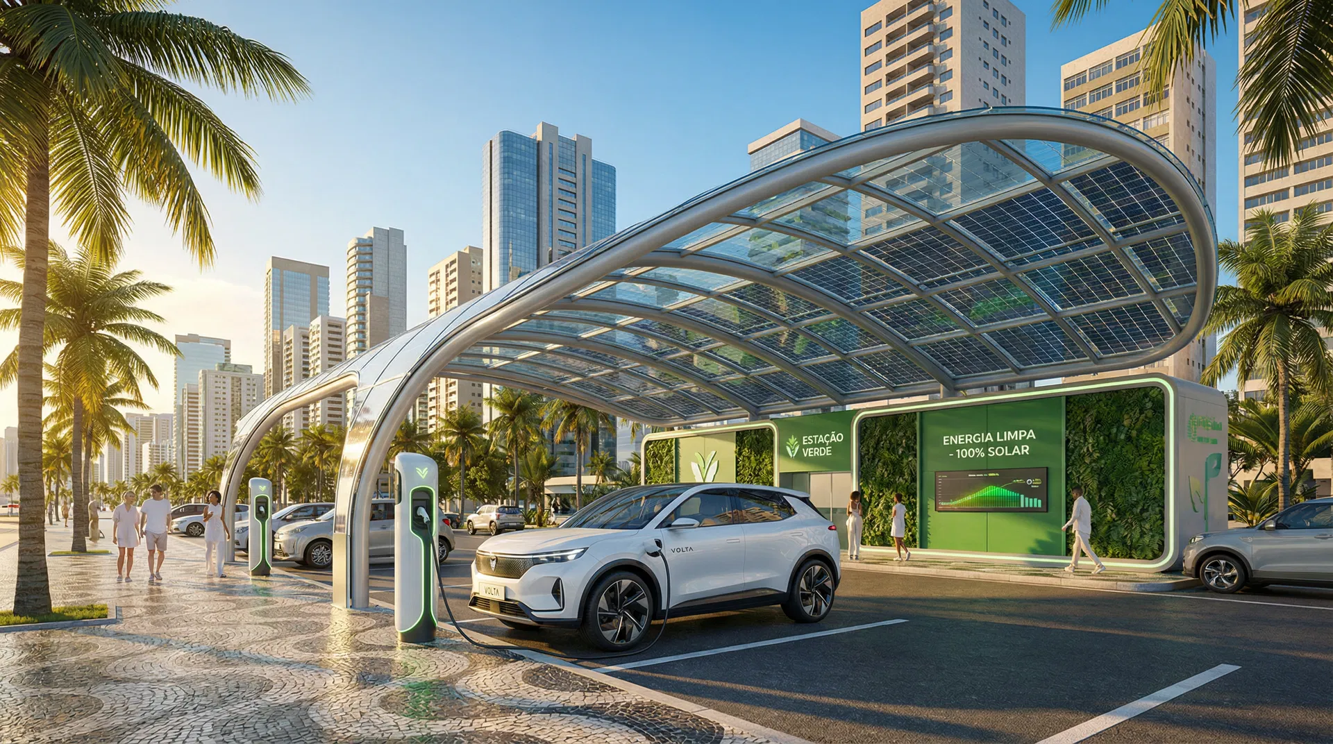 Estação de recarga de veículos elétricos no Brasil