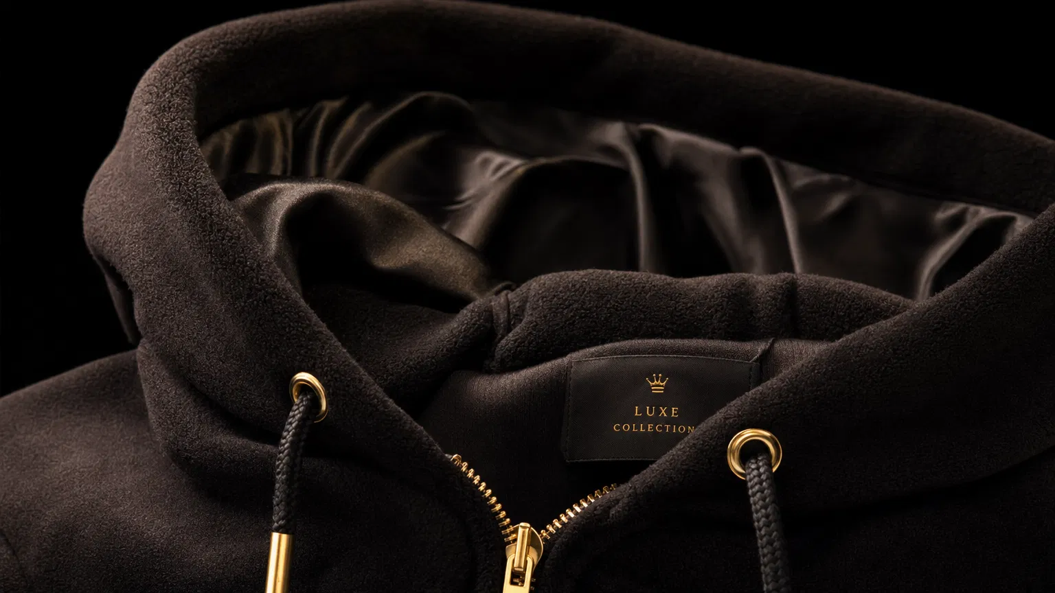 Premium fleece fabric with silk lining detail
