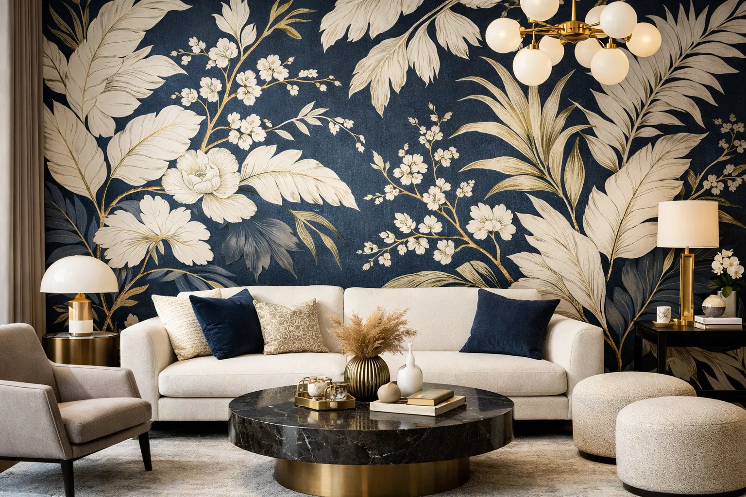 Finished luxury wallpaper installation
