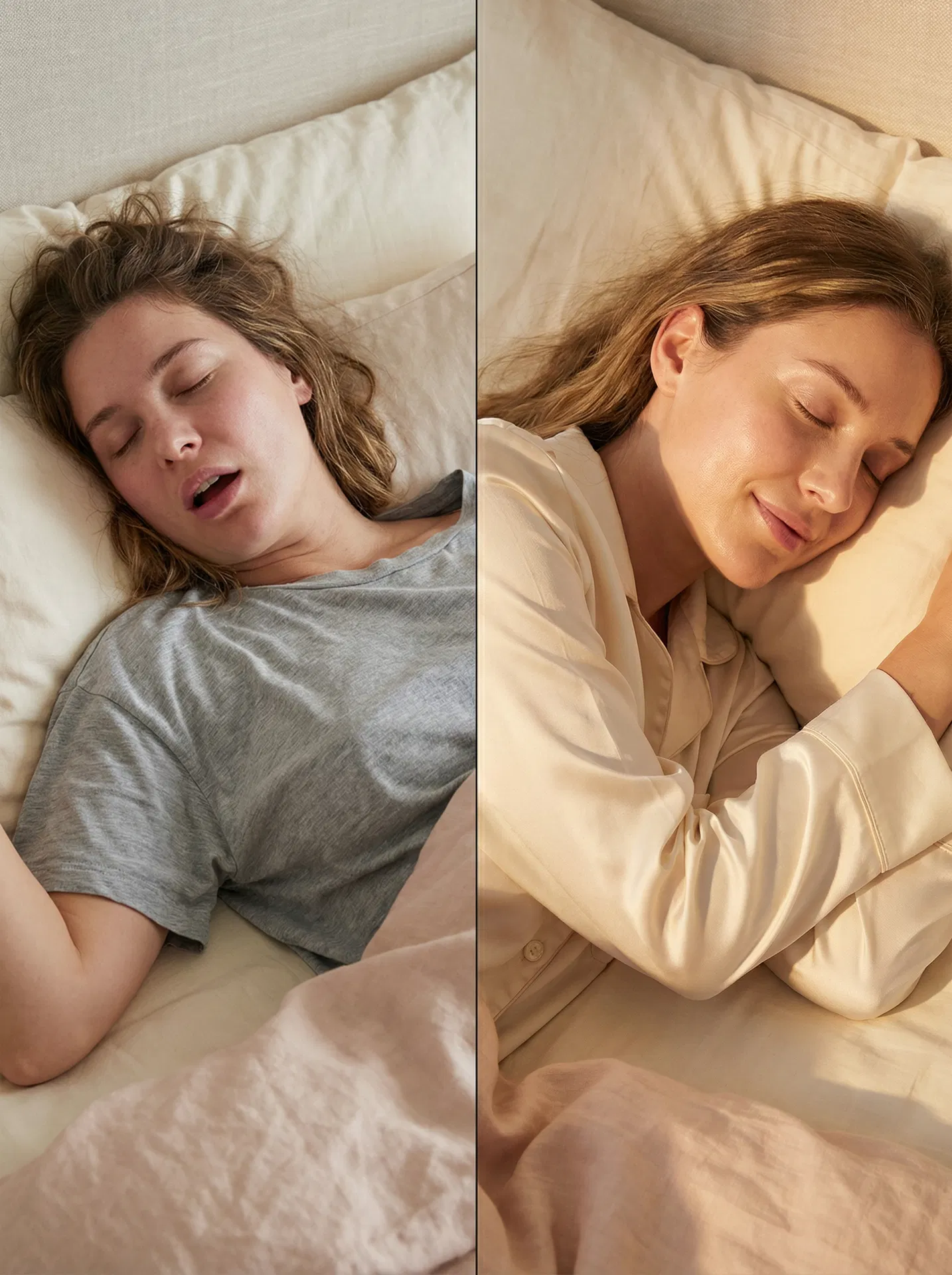 Woman waking up refreshed