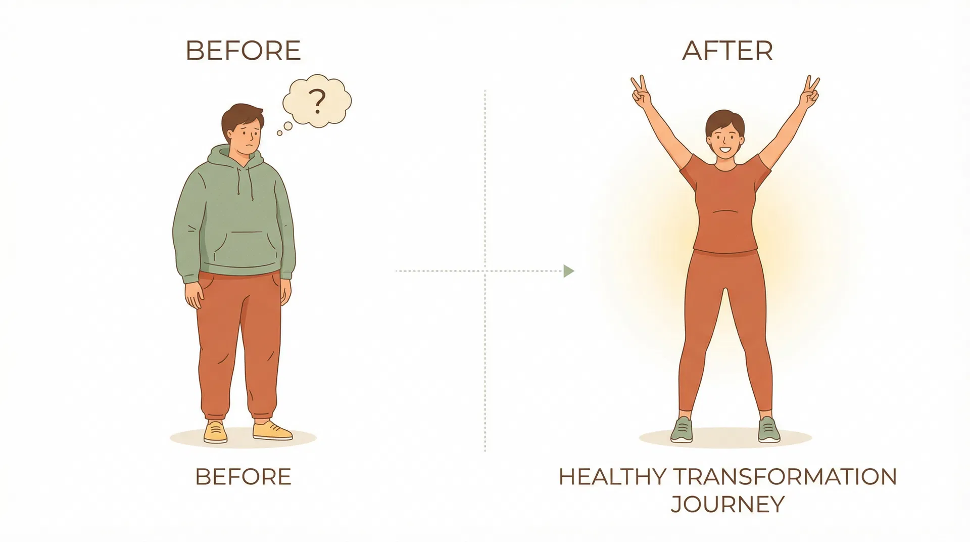 Before and after weight loss transformation