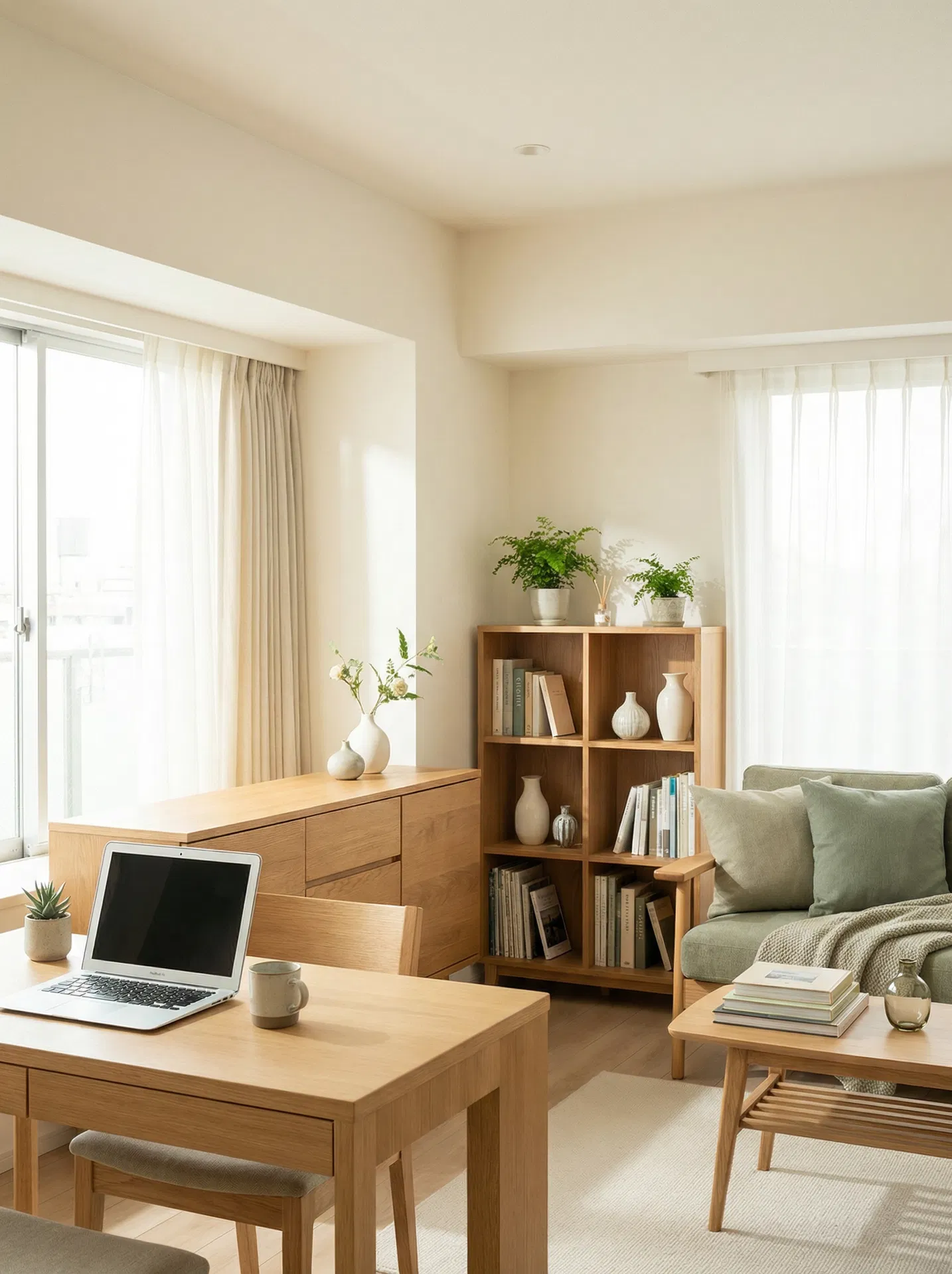 整理されたナチュラルモダンなリビング