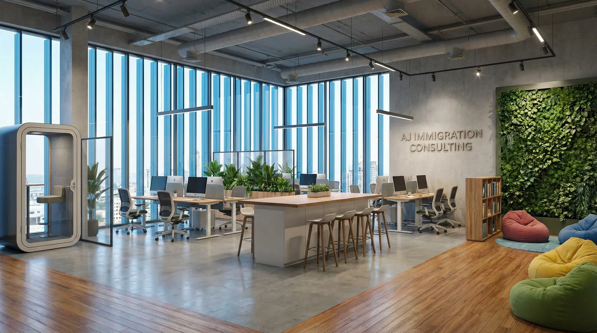 Espace open-space collaboratif