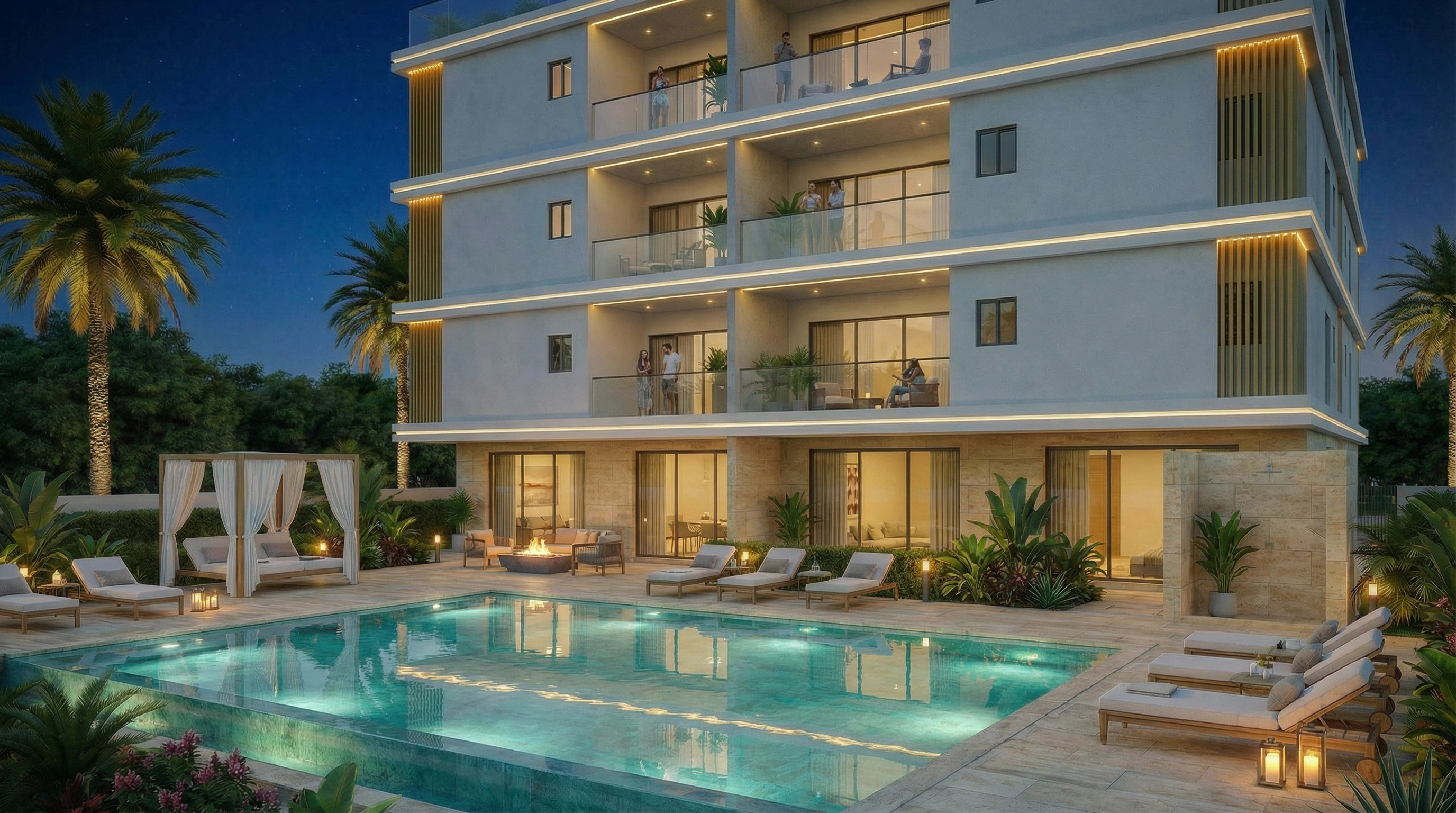 Piscine — Vue Nocturne