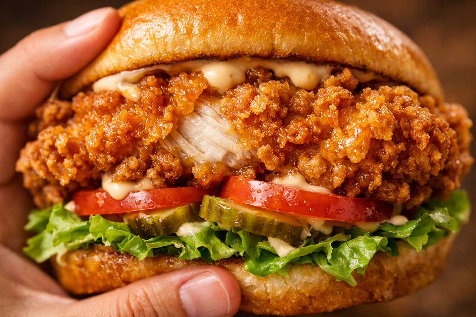 Crispy Chicken Sandwich Close-Up