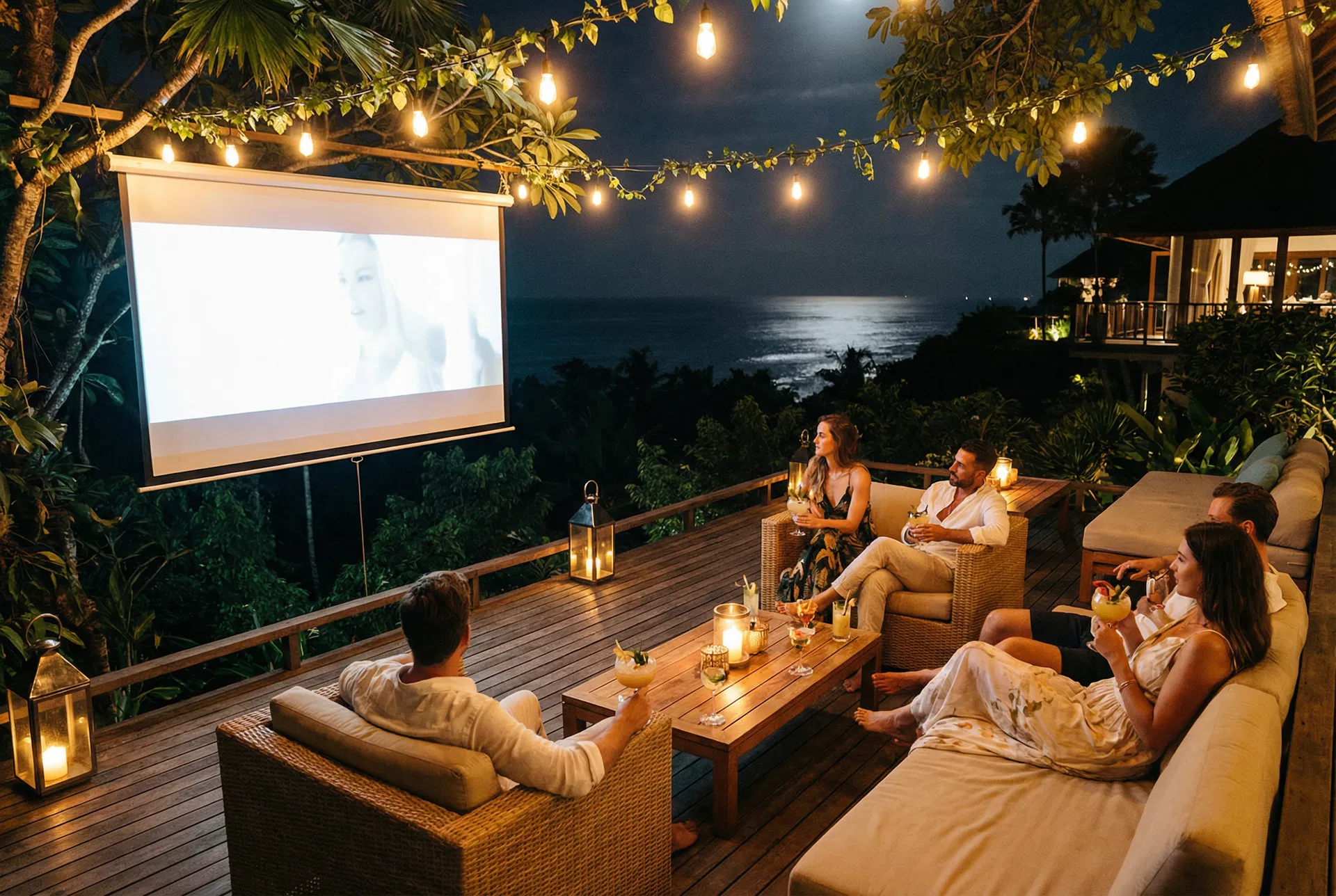 Clifftop cinema under the stars