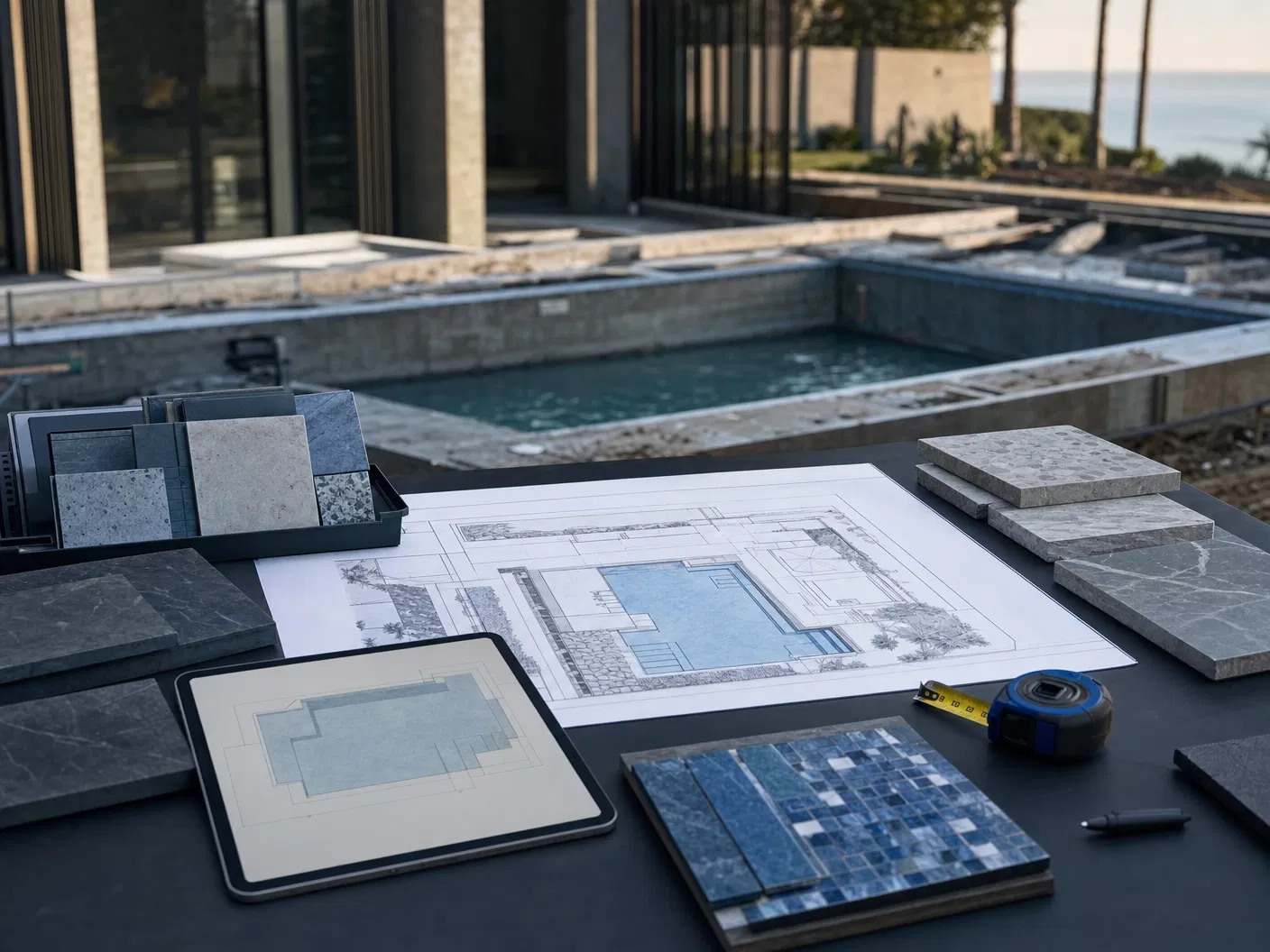 Pool design-build planning table