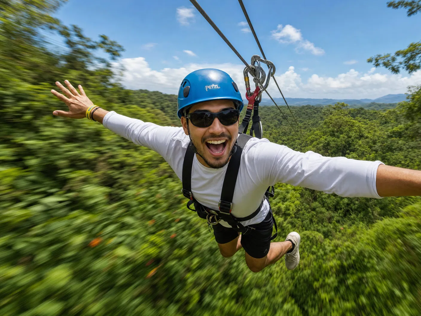 Zipline adventure through jungle