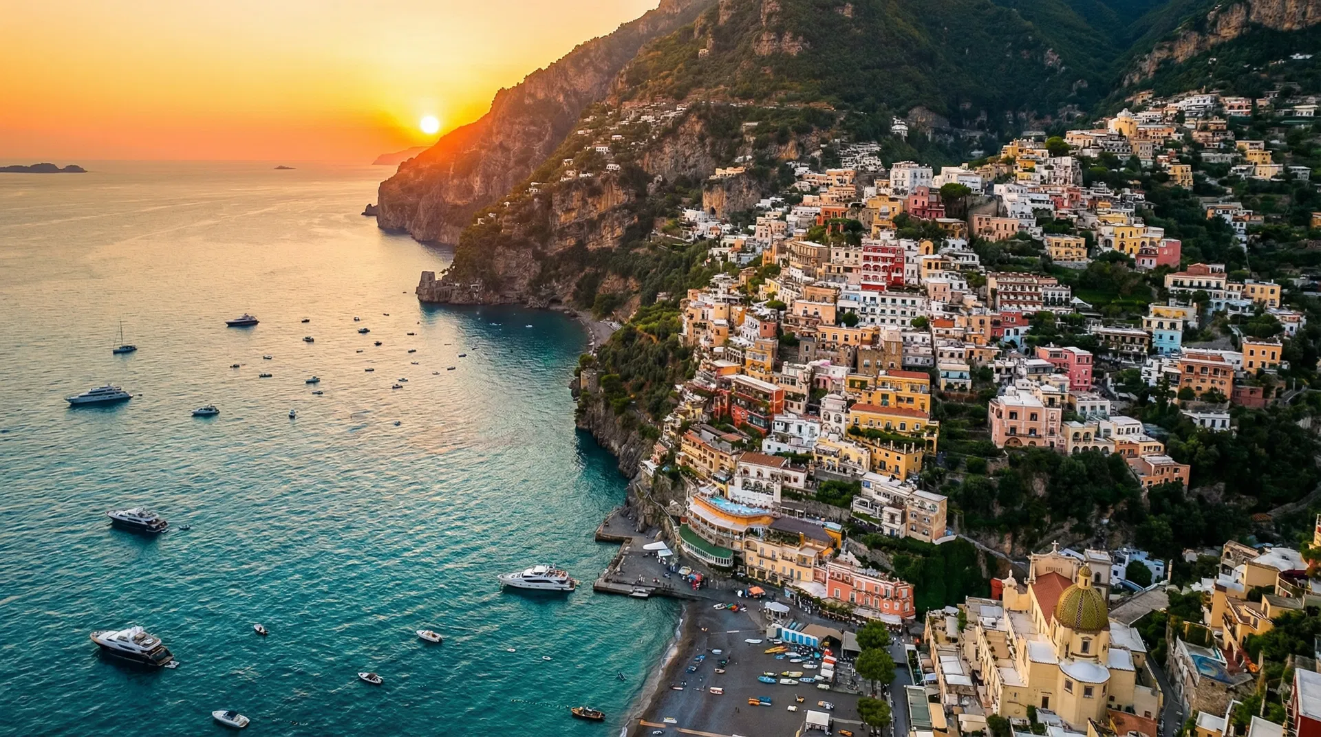Amalfi Coast at golden hour