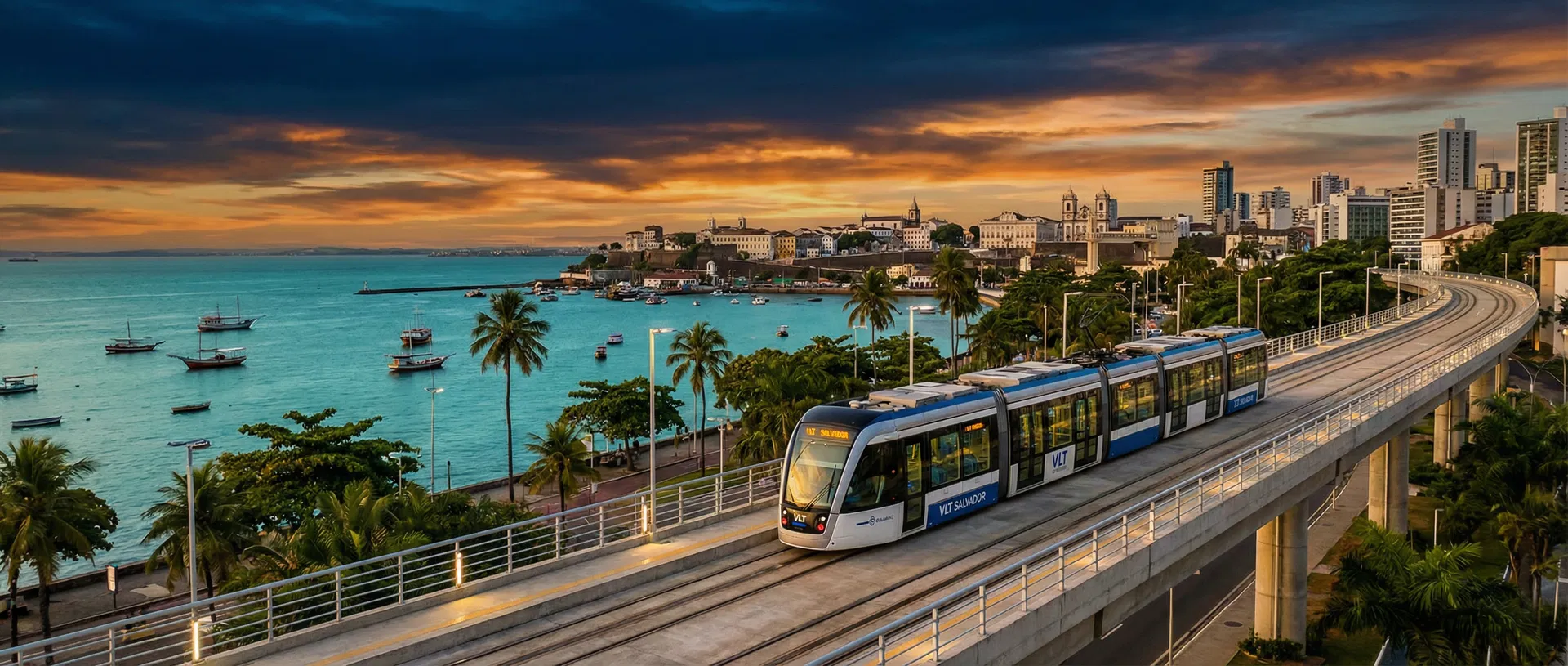 VLT Salvador margeando a Baía de Todos-os-Santos