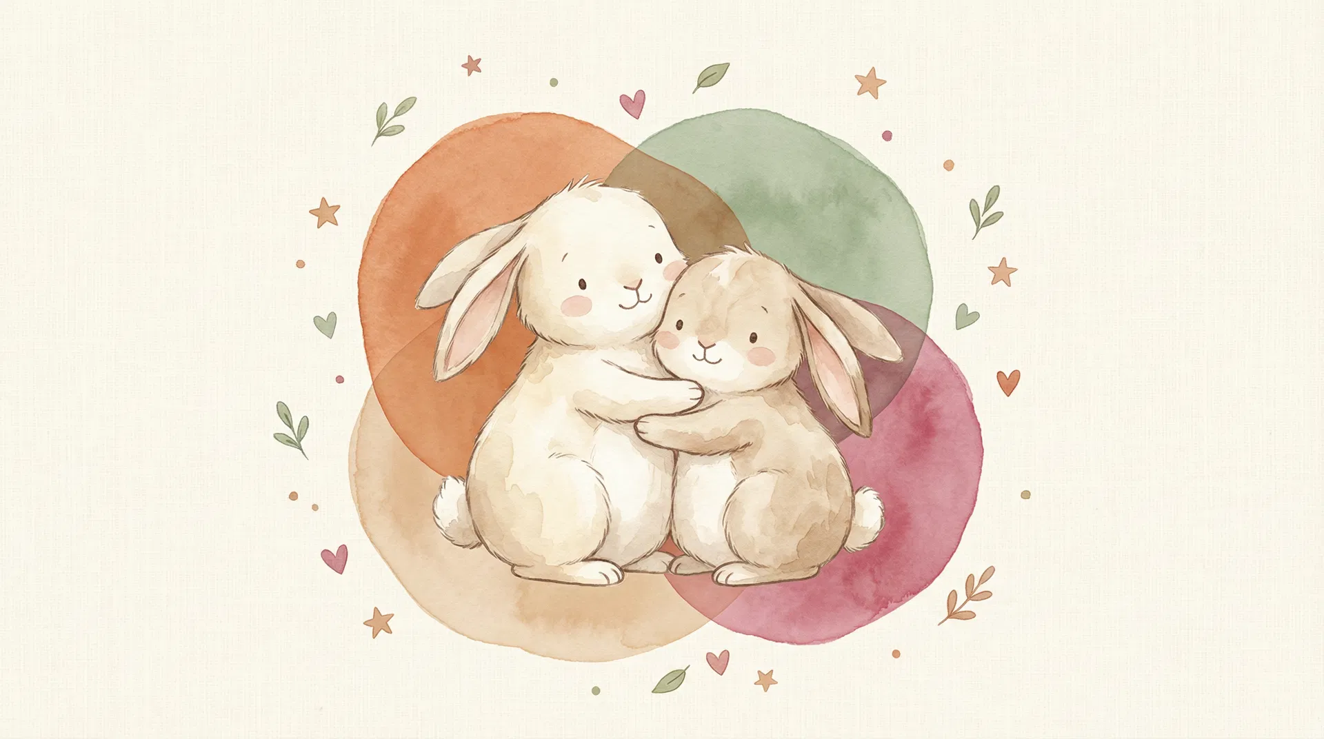 兔寶寶 TWO BAOS - 兩隻可愛的兔子擁抱在一起