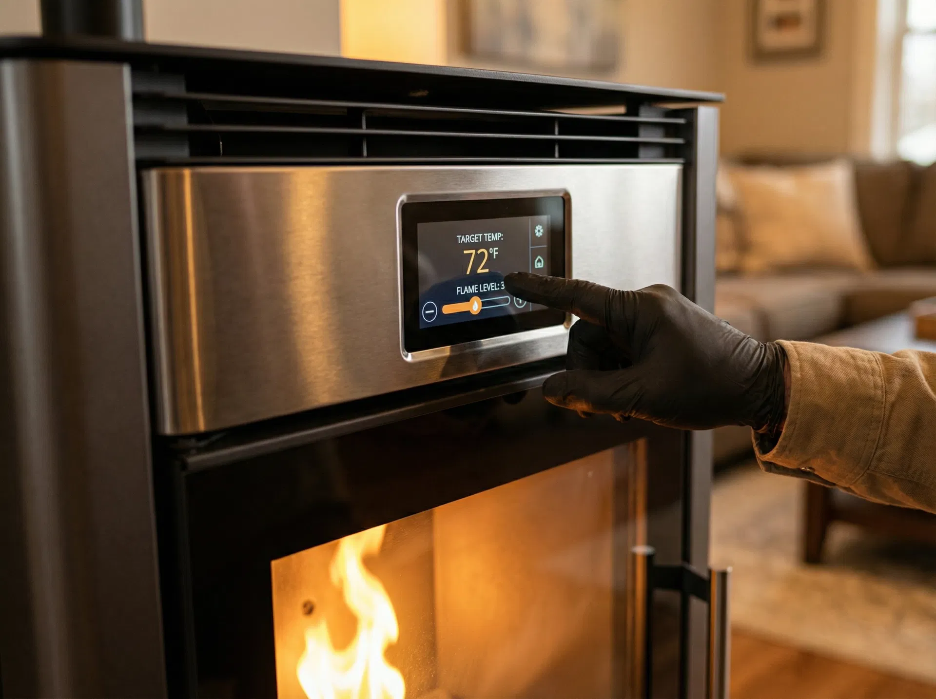 High-tech kachel bediening