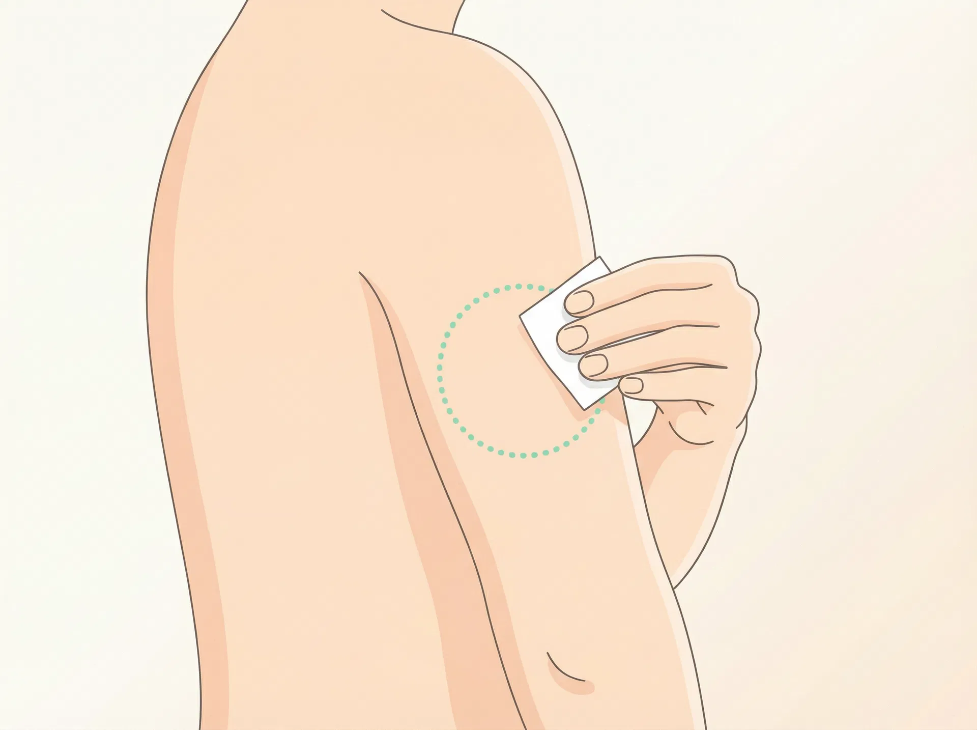 부착 부위를 정하고 깨끗이 소독해요