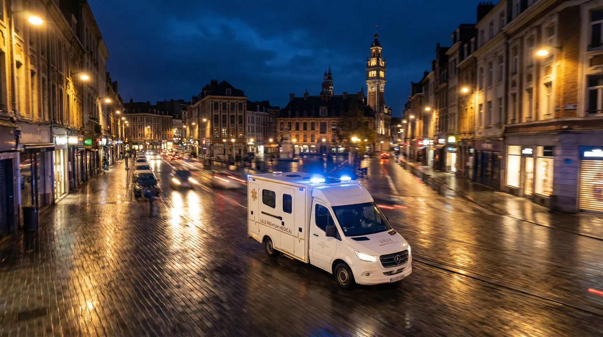 Ambulance Premium en intervention nocturne