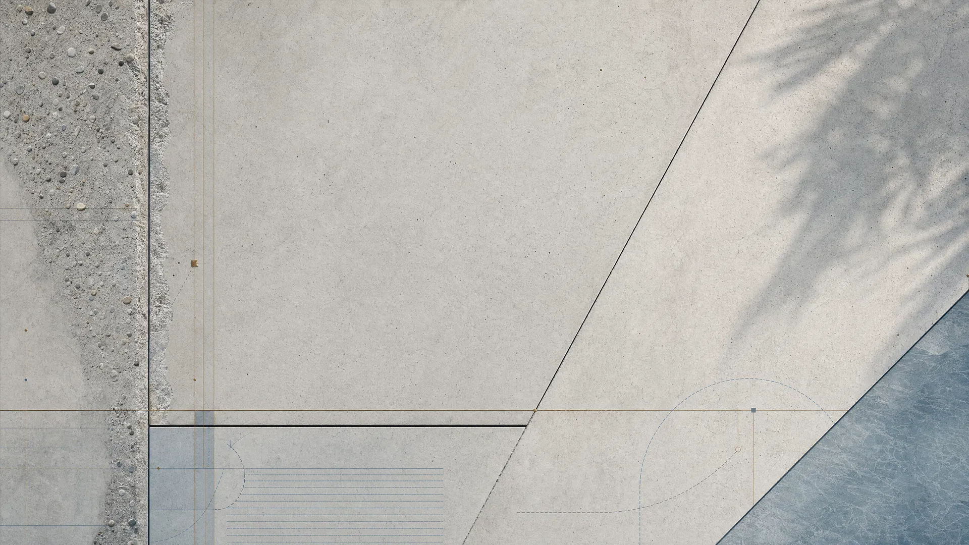 Abstract concrete slab and blueprint texture background