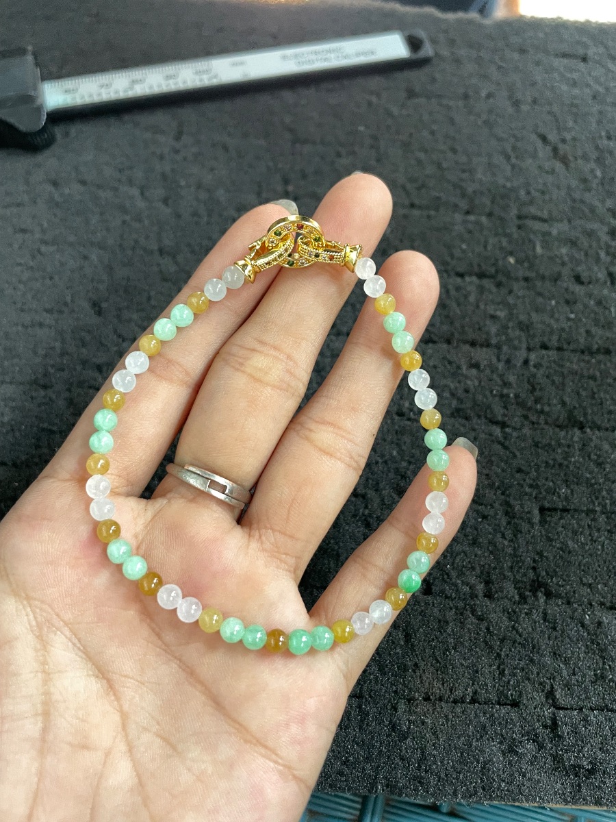 Natural Multicolor Tiny Jade Bead Necklace