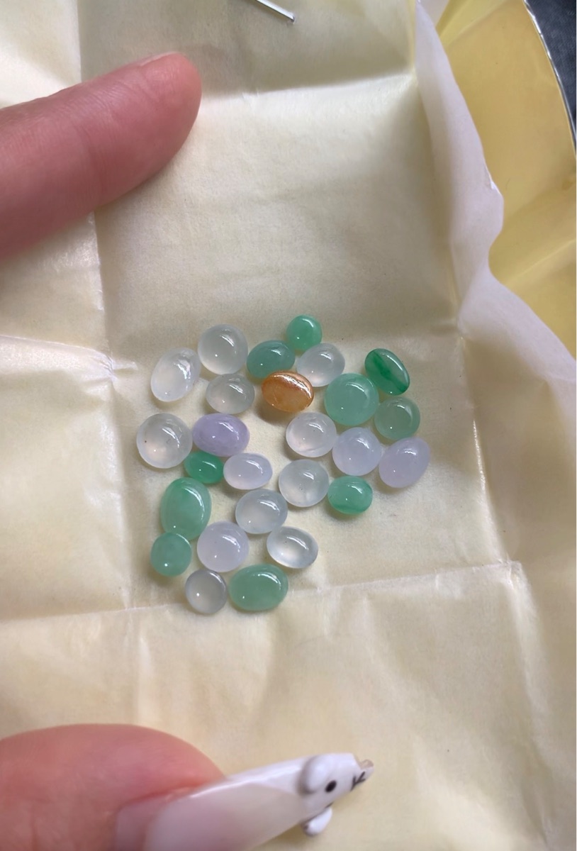 Natural Multicolor Jade Cabochon Loose Stones