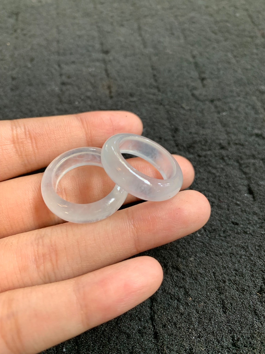   Natural Icy Transparent Jade Band Rings