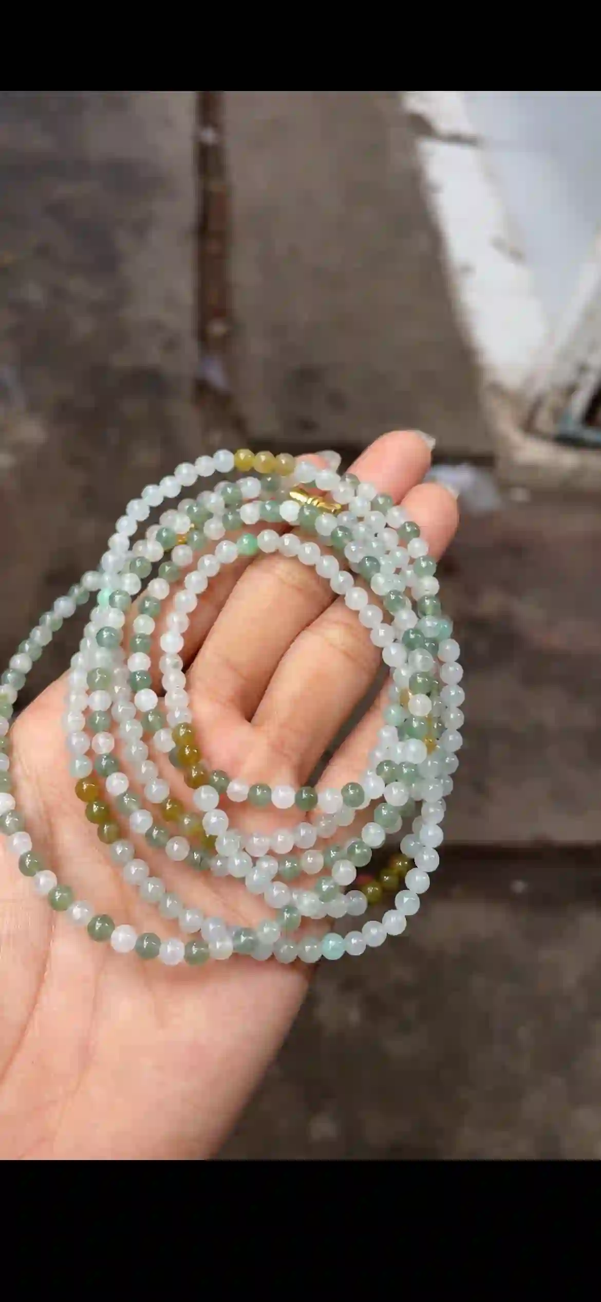 Multicolor Gradient Natural Jadeite Bead Necklace | Myanmar Jadeite reference #15000001