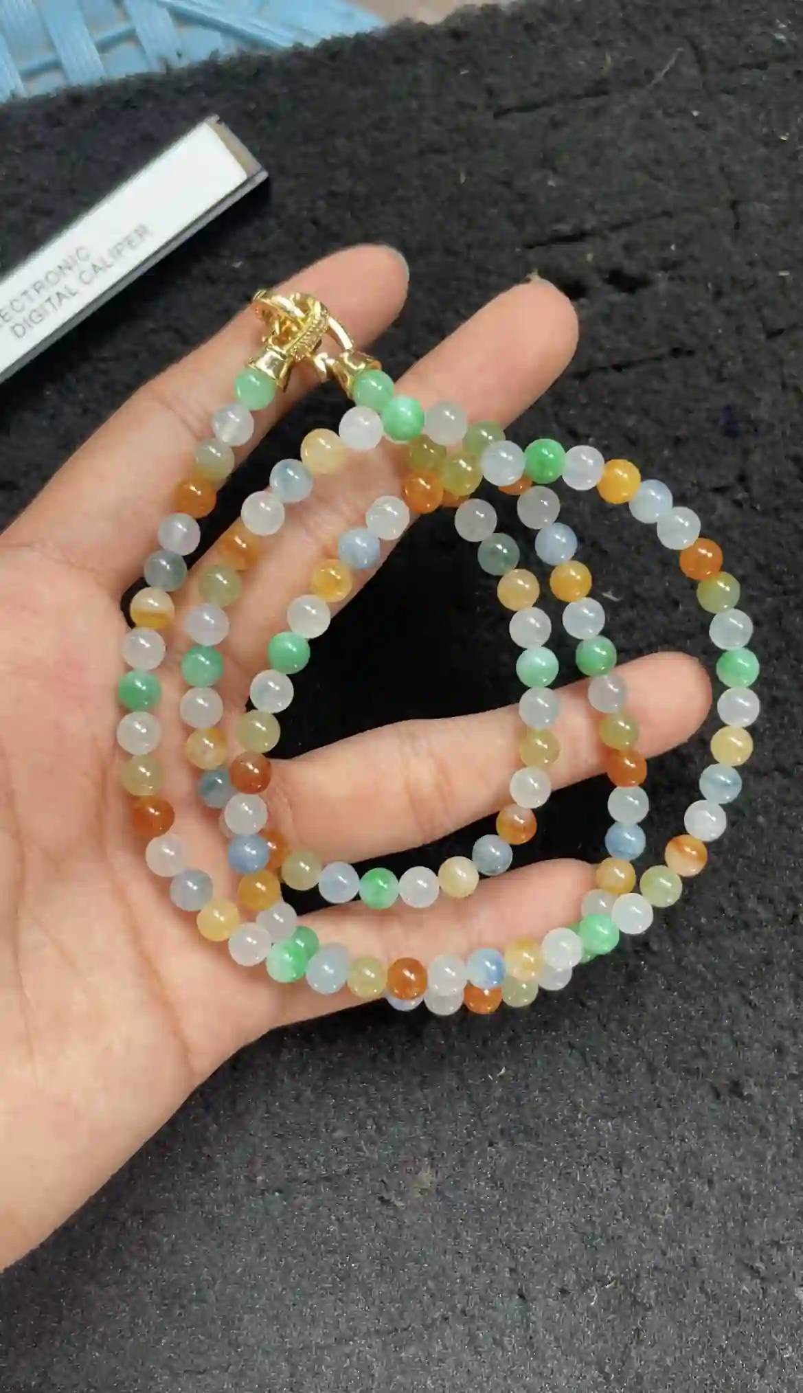 Vibrant Multicolor Jade Bead Necklace, view 2 | Myanmar Jadeite reference #2640010