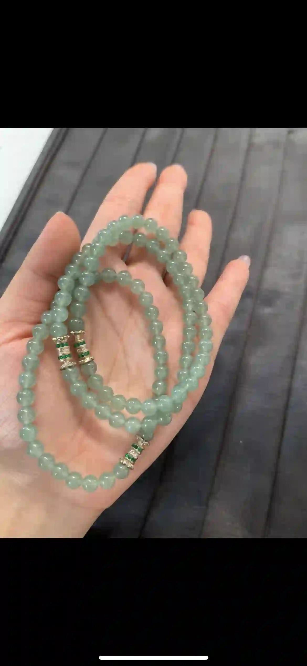 Uniform Icy Celadon Jadeite Multi-Wrap Bracelet, view 2 | Myanmar Jadeite reference #11130001
