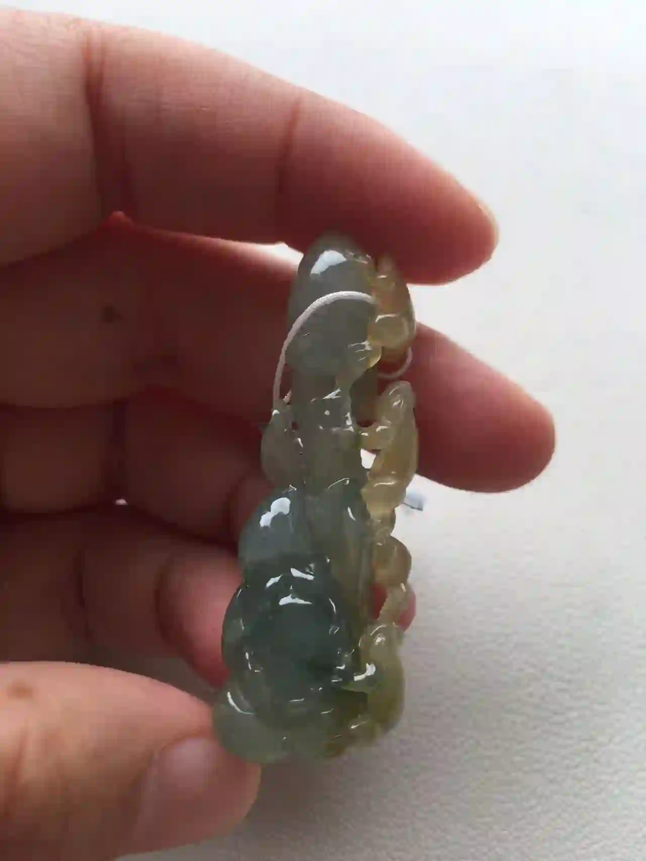 Natural Multicolor Jade Carved Pendant | Myanmar Jadeite reference #2040011