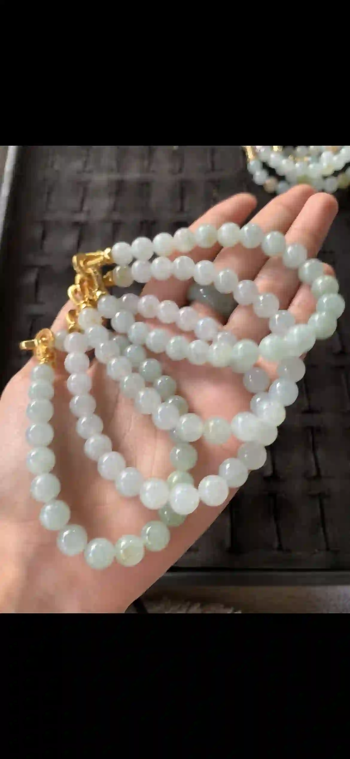 Collection of Pale Icy Green‑White Jadeite Bead Strands | Myanmar Jadeite reference #26880001