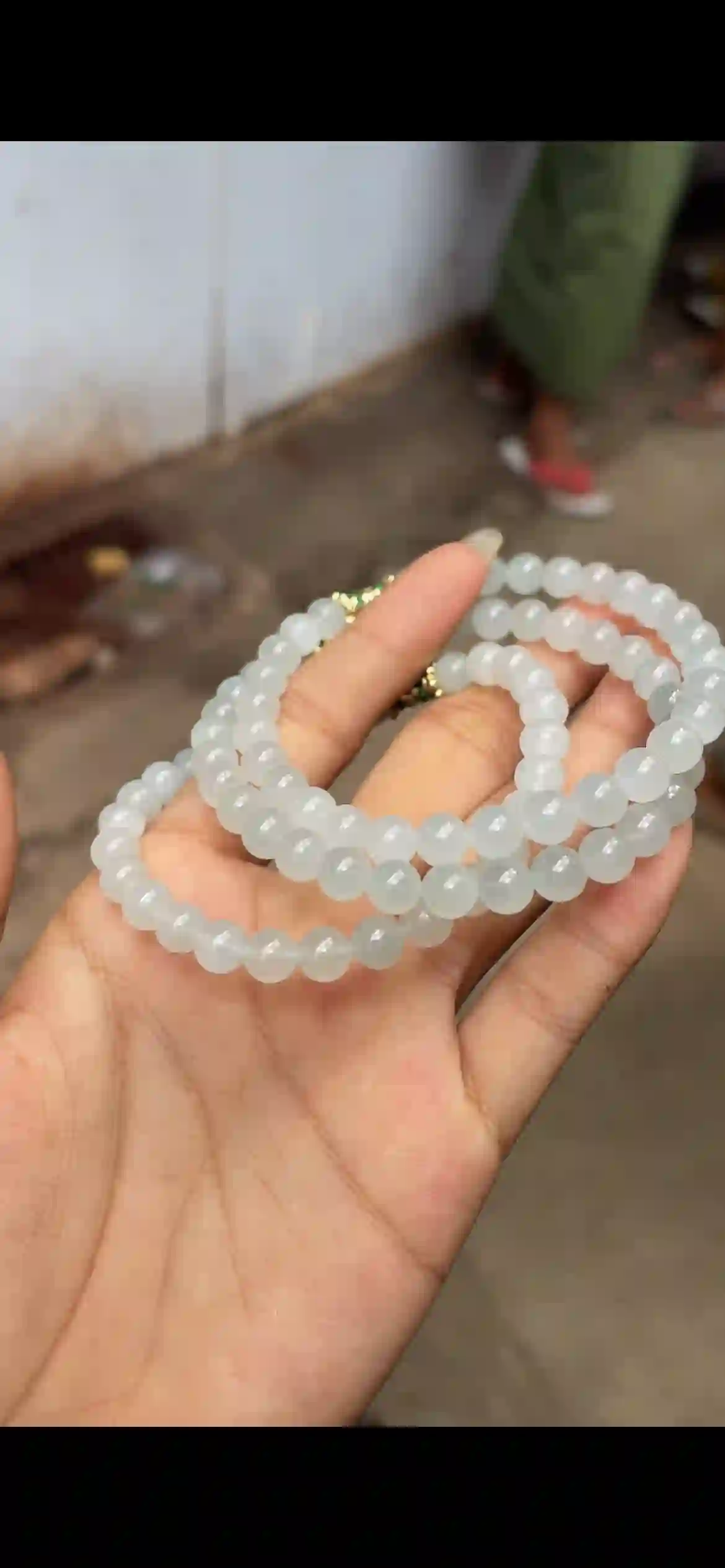  Icy Translucent Pale White‑Gray Jadeite Multi‑Wrap Bracelet & Strand, view 2 | Myanmar Jadeite reference #8970002