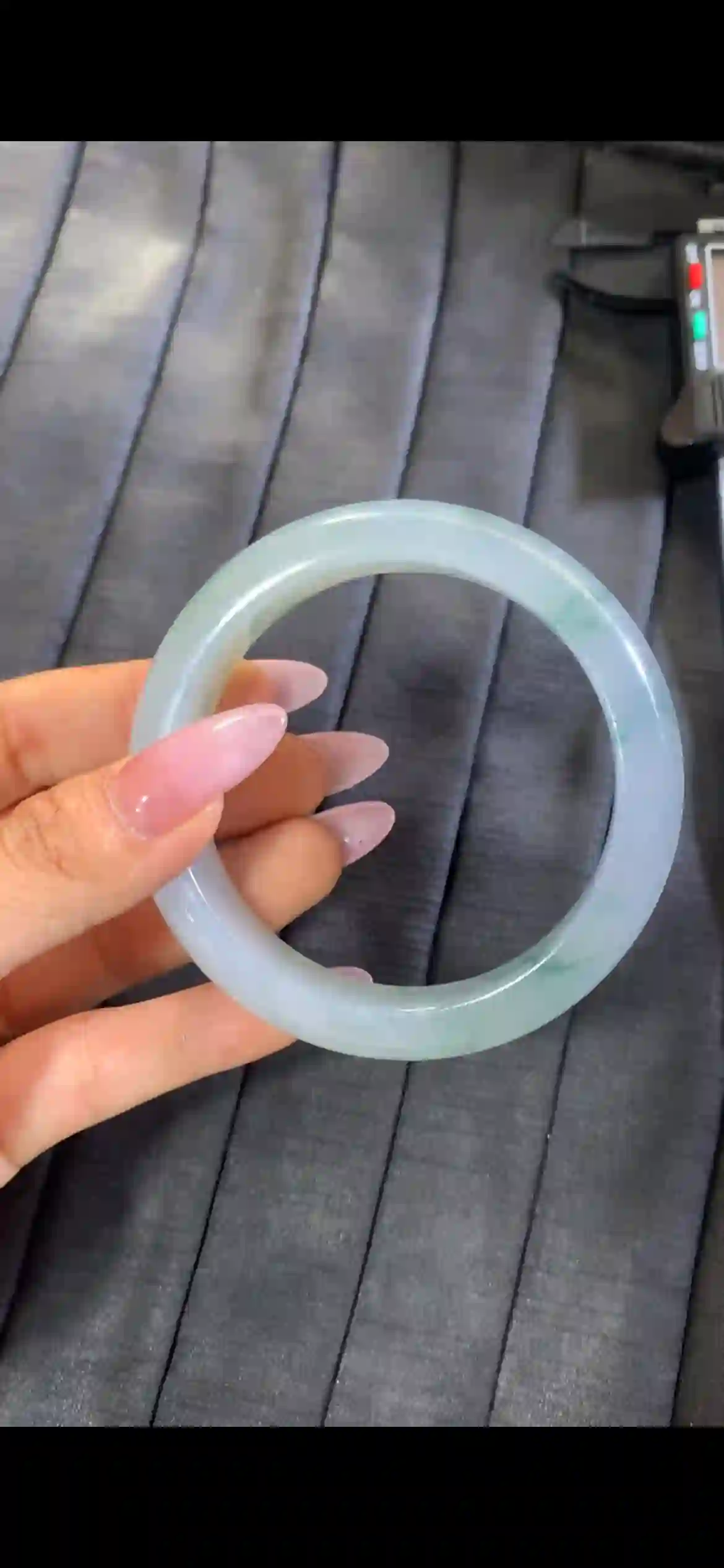  Icy Translucent Floating Flower Jadeite Bangle | Myanmar Jadeite reference #7560003
