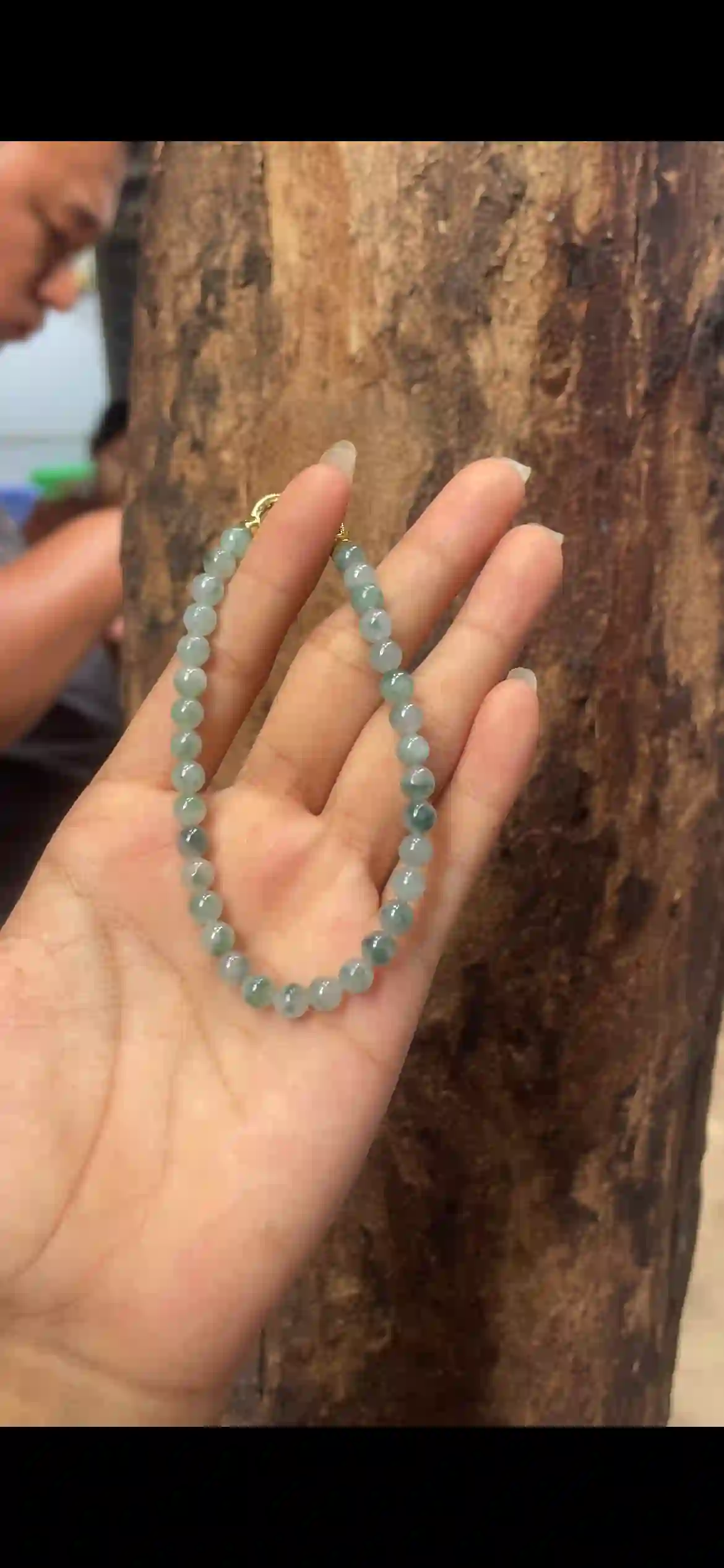  Icy Floating Blue‑Green Jadeite Single‑Strand Bracelet | Myanmar Jadeite reference #8790001