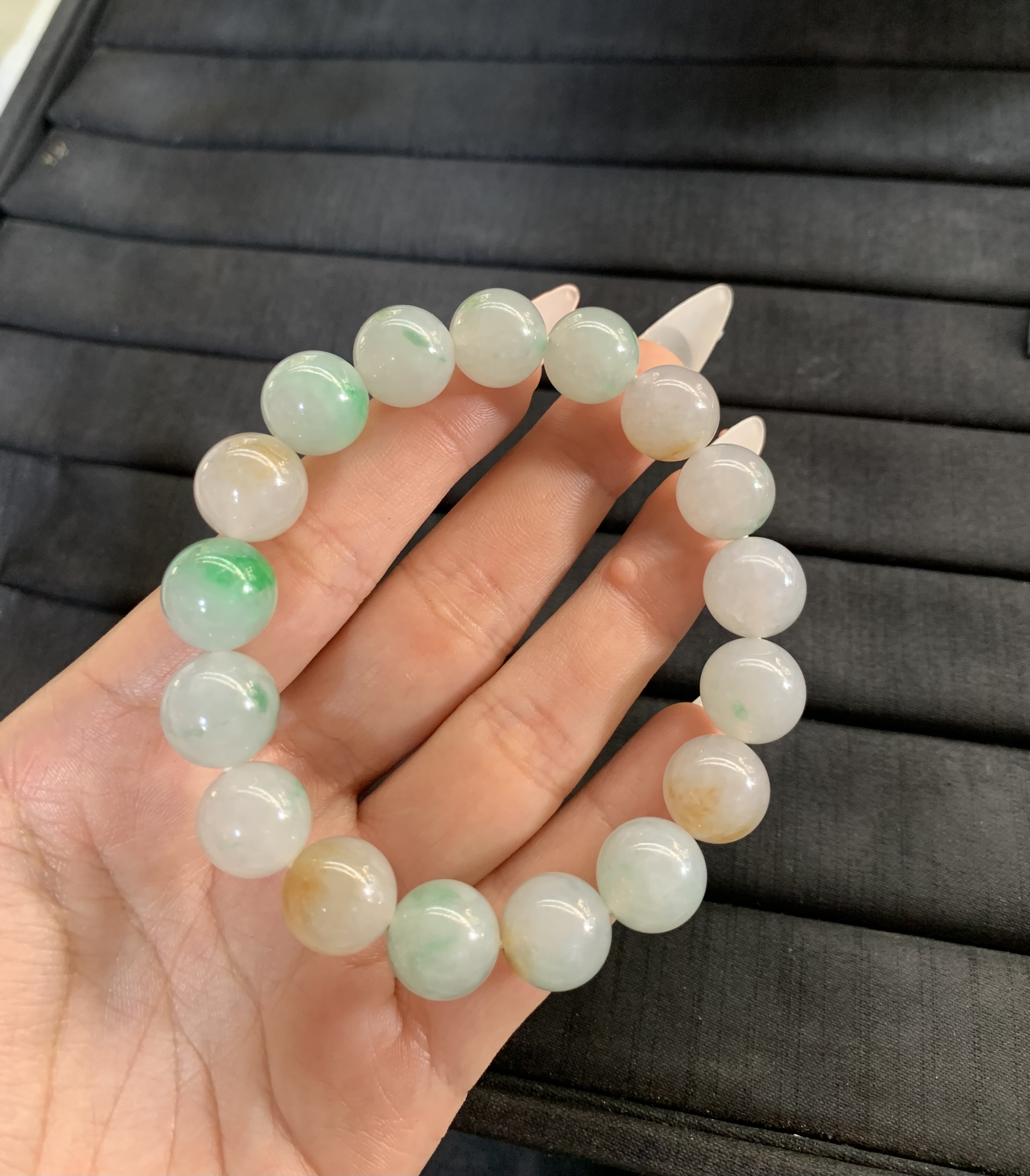 Multi-color Jadeite Beaded Bracelet - Burmese Jadeite from Myanmar
