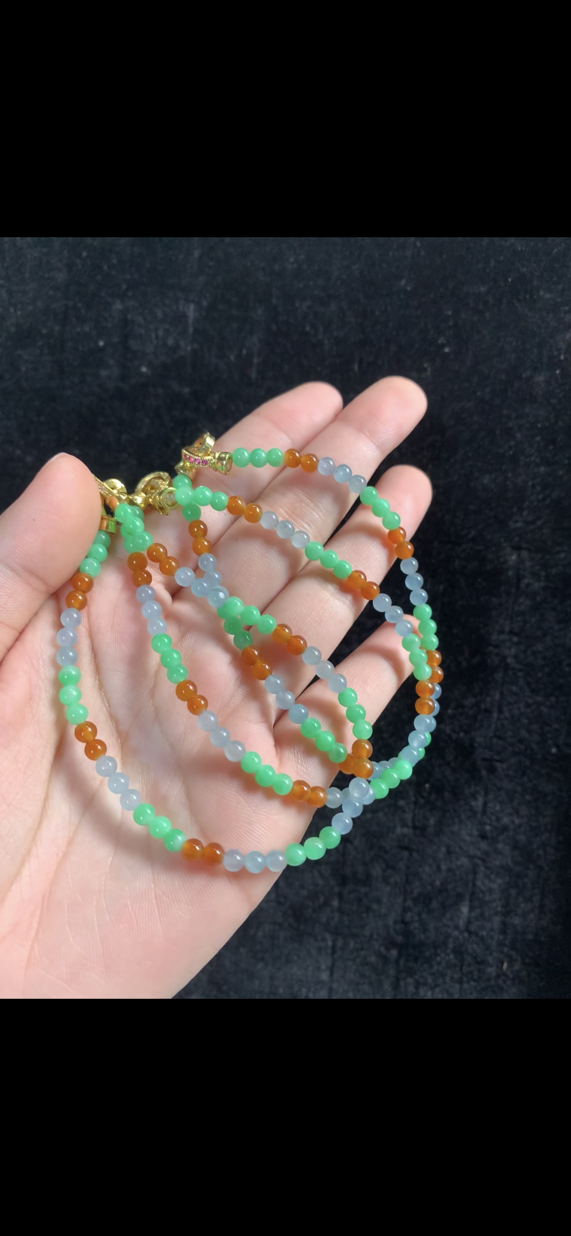 Tri-Color Harmony Jade Long Necklace — Multi-Wear Wrap Design - Burmese Jadeite from Myanmar