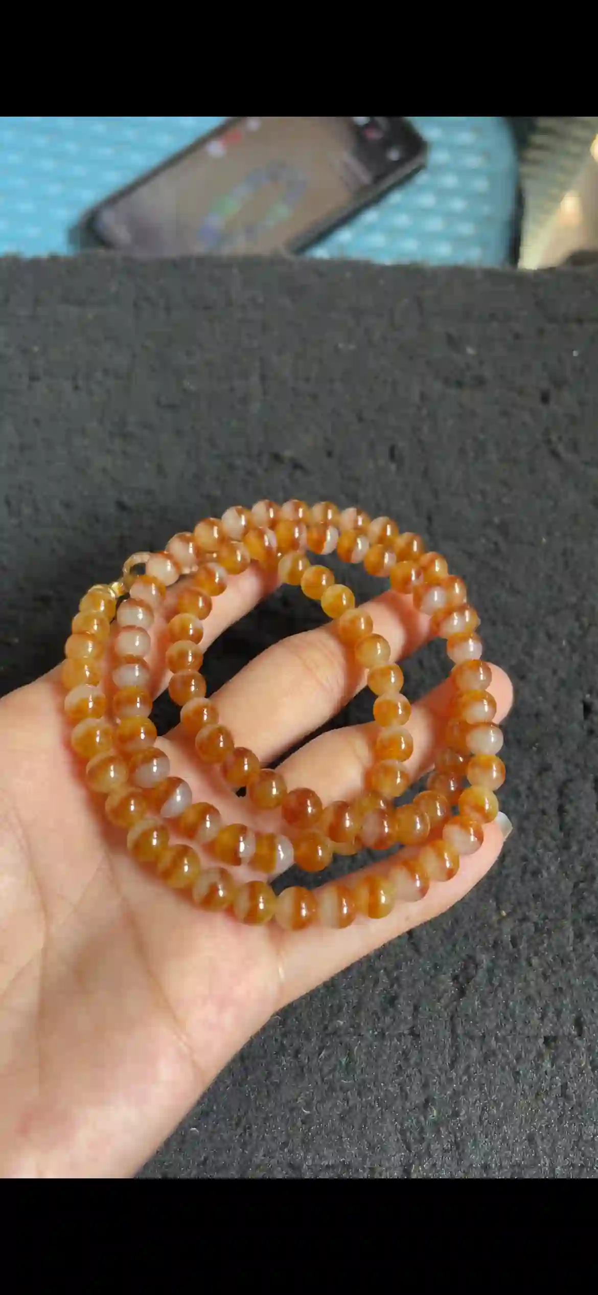 Honey Yellow & White Two-Tone Jade Bead Necklace, Translucent Gradient Gemstone Chain | Myanmar Jadeite reference #4770001