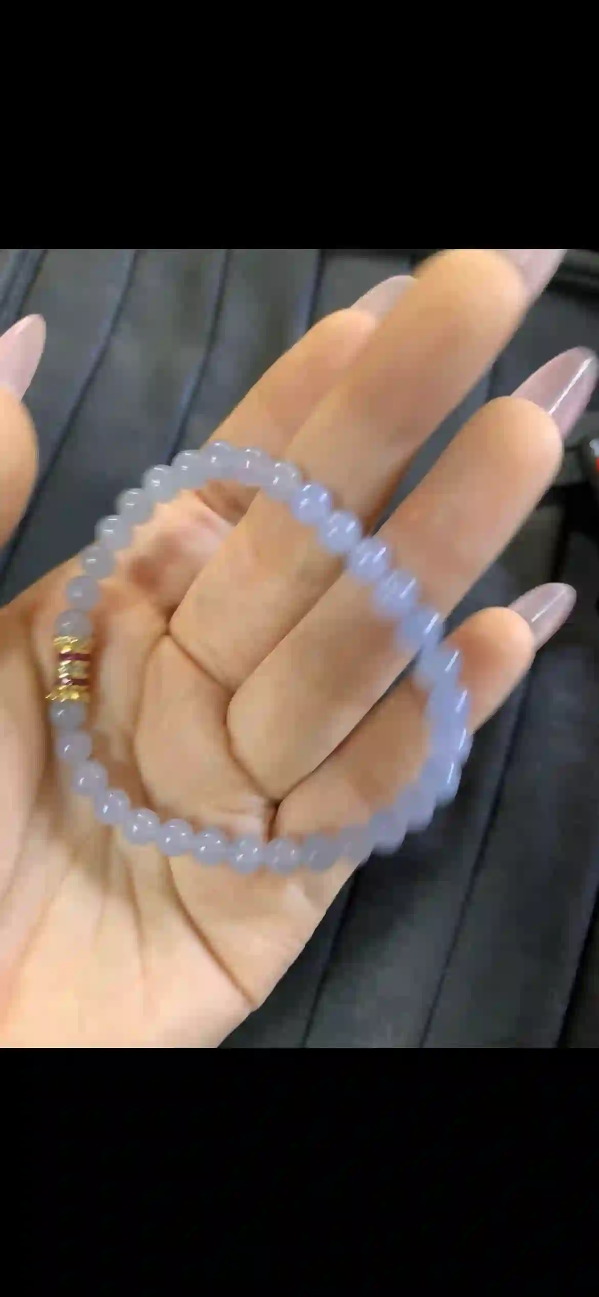 Soft Lavender Jadeite Bead Bracelet | Myanmar Jadeite reference #7560002