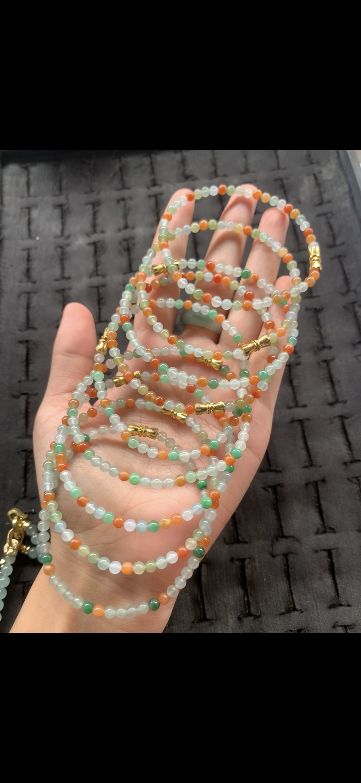 Collection of Vibrant Multicolor Jade Bead Bracelets