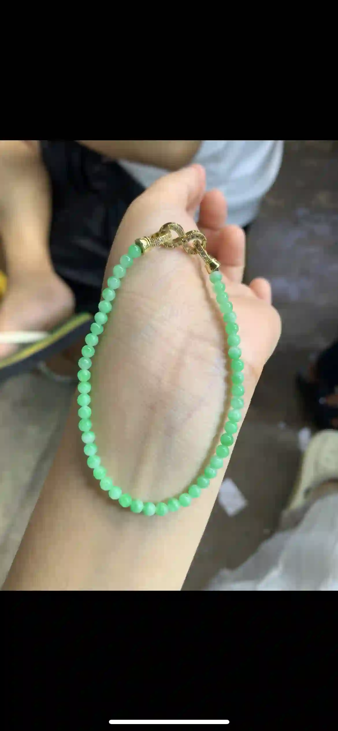 Fresh Apple Green Jadeite Bead Bracelet | Myanmar Jadeite reference #15600001