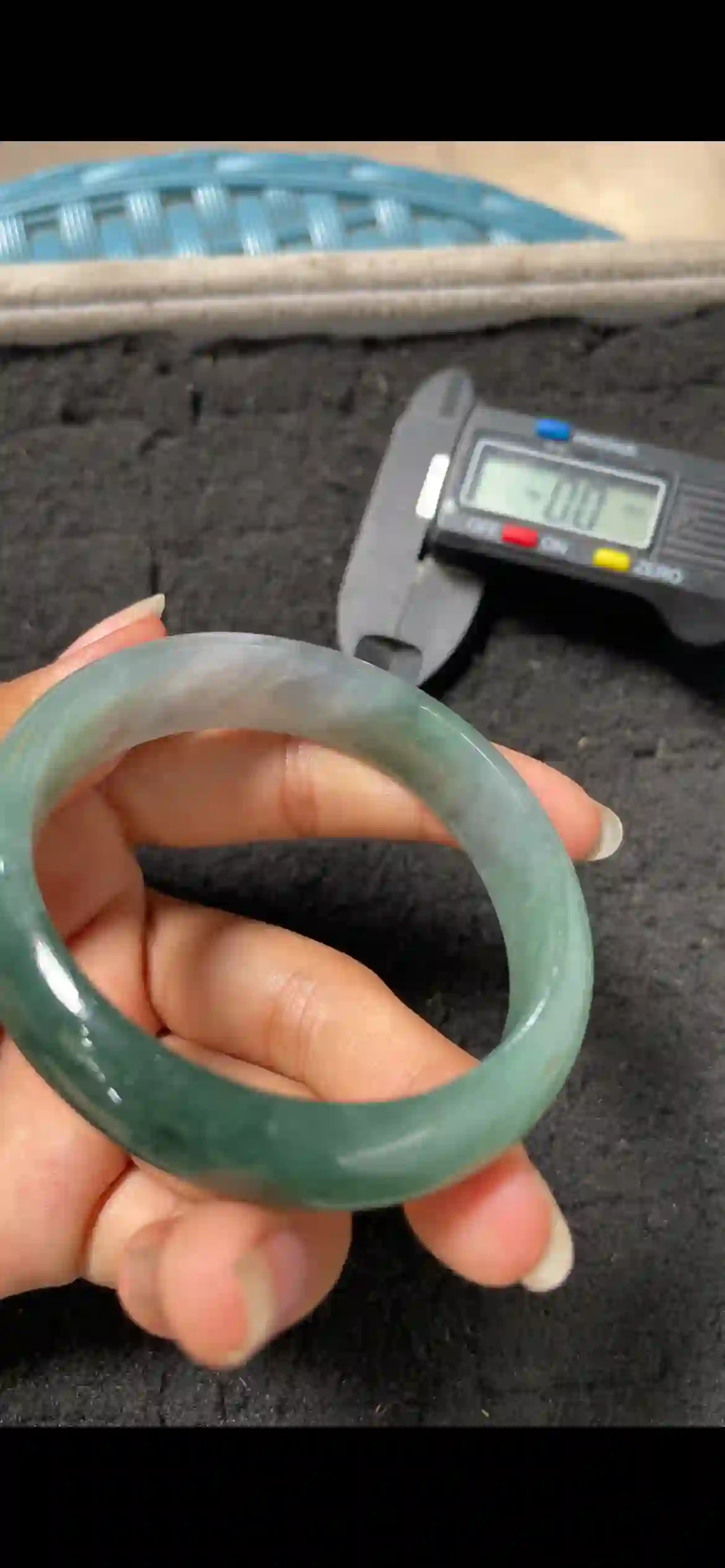 Icy Floating Green Jade Bangle, Translucent Jadeite Bracelet, view 2 | Myanmar Jadeite reference #4950001