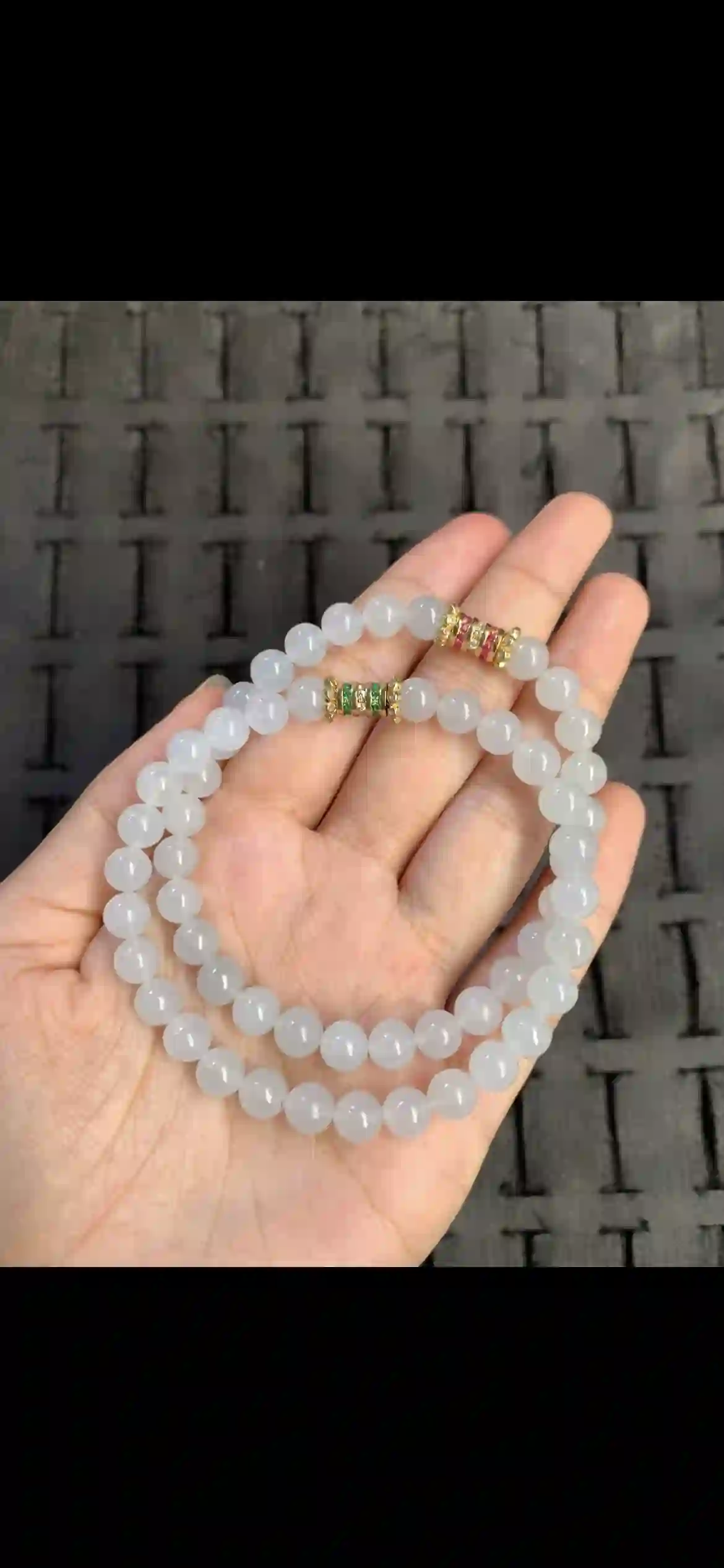 Icy Pure White Jadeite Double‑Wrap Bracelet | Myanmar Jadeite reference #14160001