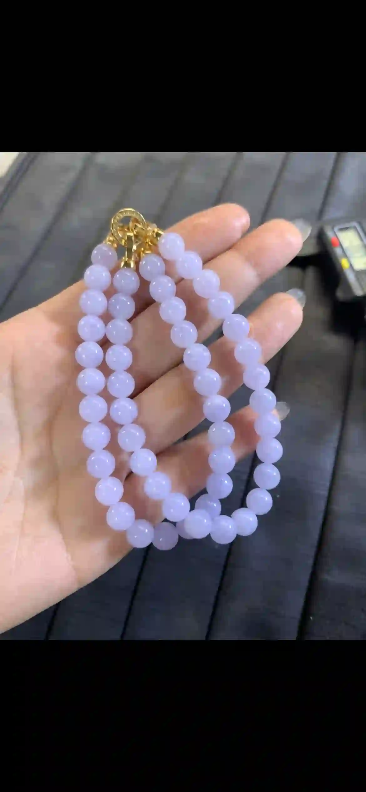 Natural Lavender Jadeite Bead Necklace | Myanmar Jadeite reference #7500001