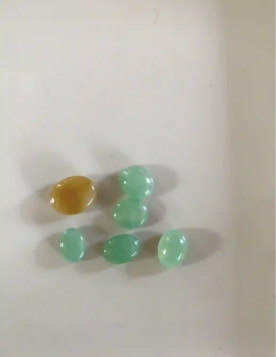 Assorted Natural Jadeite Cabochons – Warm Yellow & Vibrant Green Oval Stones | Myanmar Jadeite reference #3960001