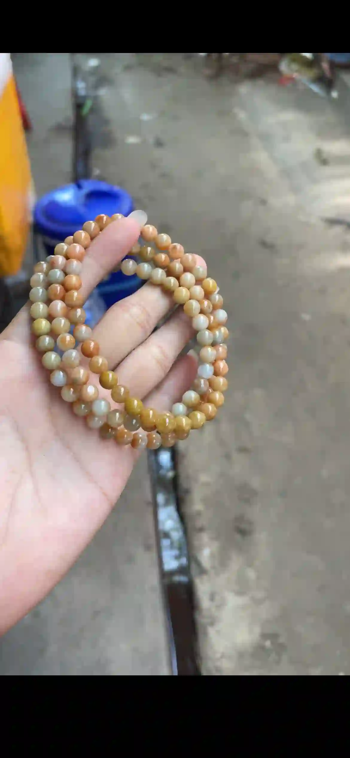 Warm Honey Orange Jade Multi-Wrap Beaded Bracelet, view 2 | Myanmar Jadeite reference #23040001