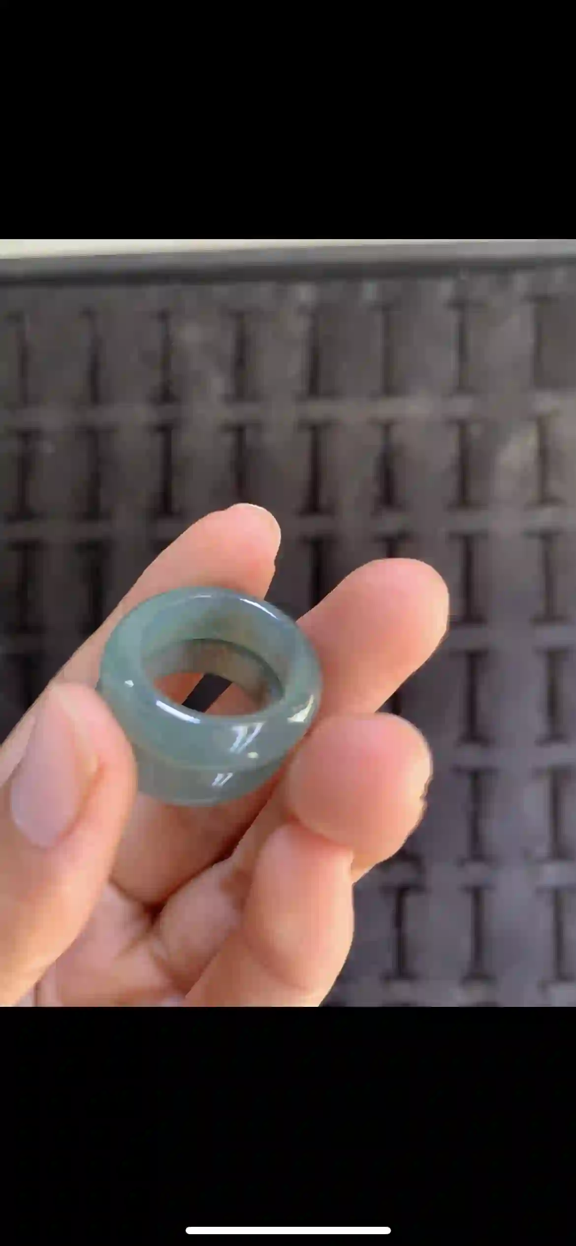 Pair of Icy Deep Green Jade Band Rings, view 2 | Myanmar Jadeite reference #18810001