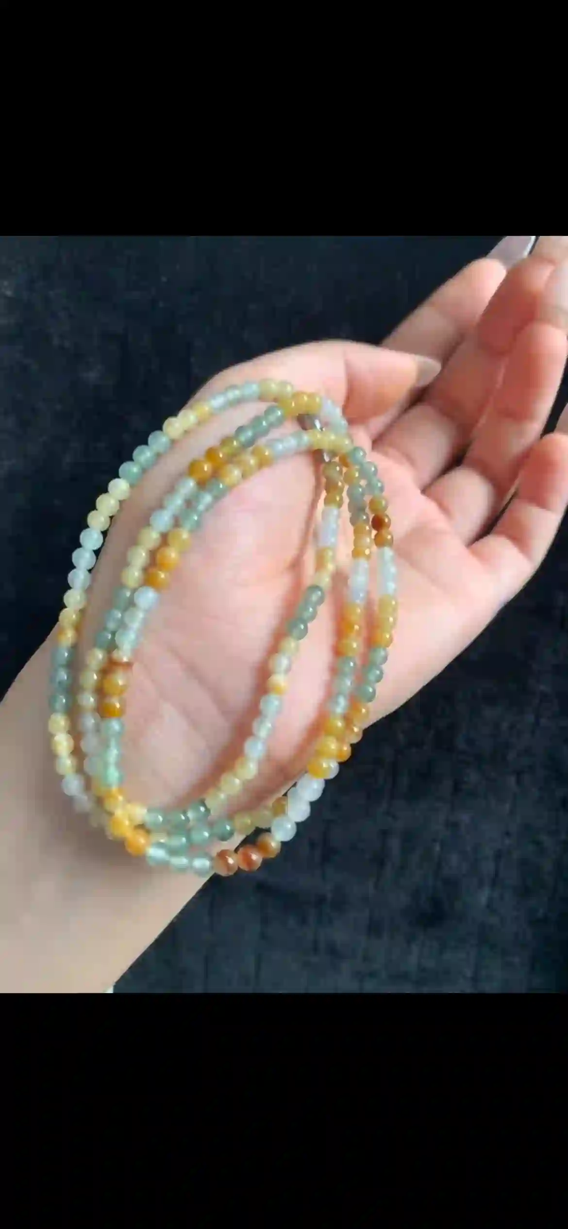 Multi-Color Rainbow Jade Long Wrap Bracelet / Necklace | Myanmar Jadeite reference #32670001
