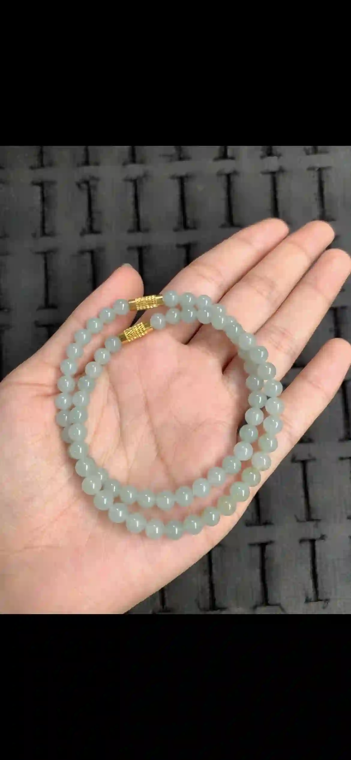 Icy Uniform Pale Green Jadeite Double‑Wrap Bracelet | Myanmar Jadeite reference #12930001