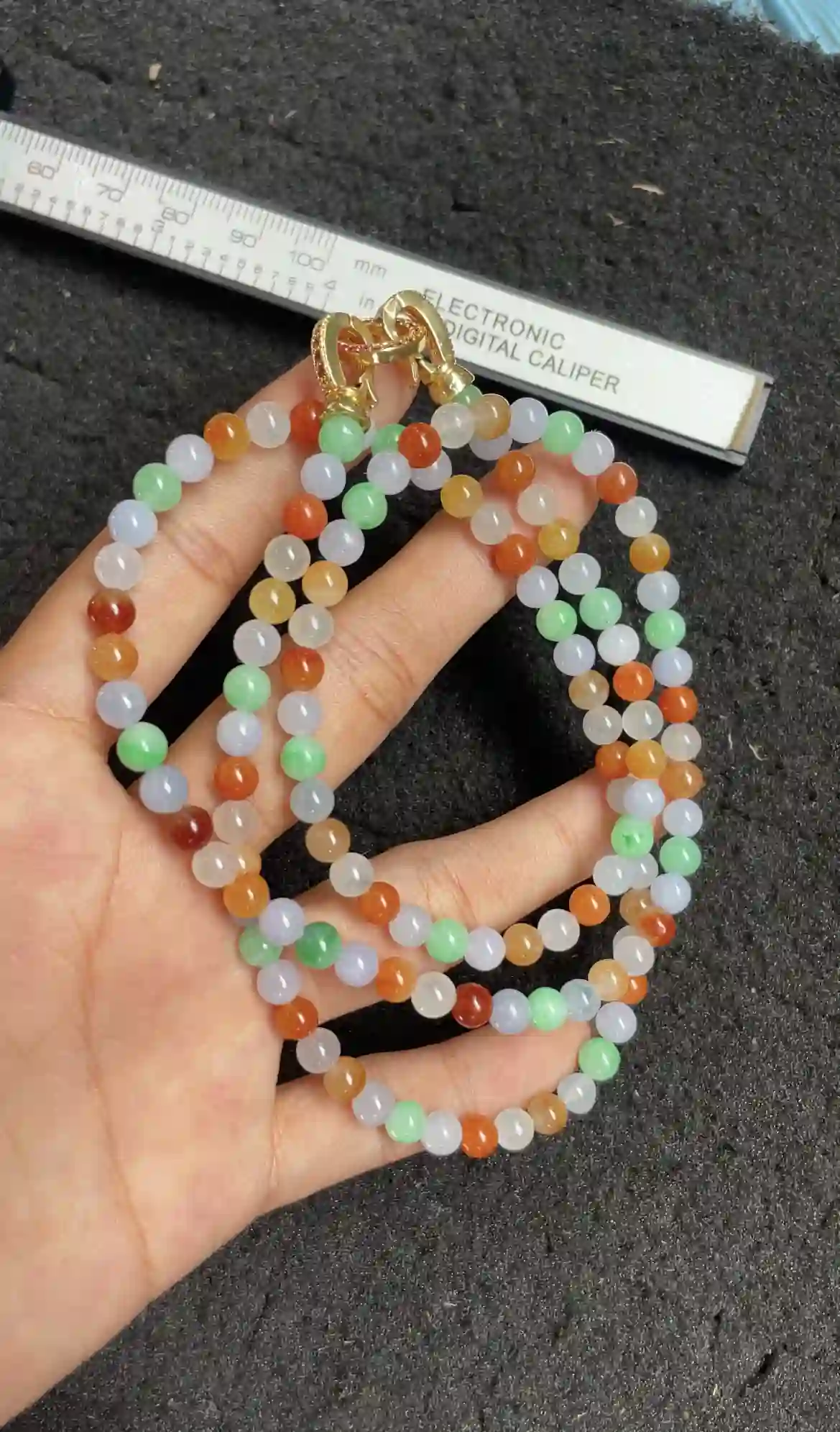 Colorful Multicolor Jade Bead Necklace | Myanmar Jadeite reference #2640011