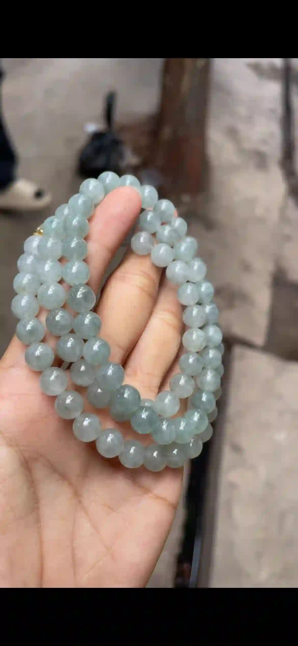  Icy Light Blue‑Green Floating Pattern Jadeite Multi‑Loop Strand | Myanmar Jadeite reference #9810001