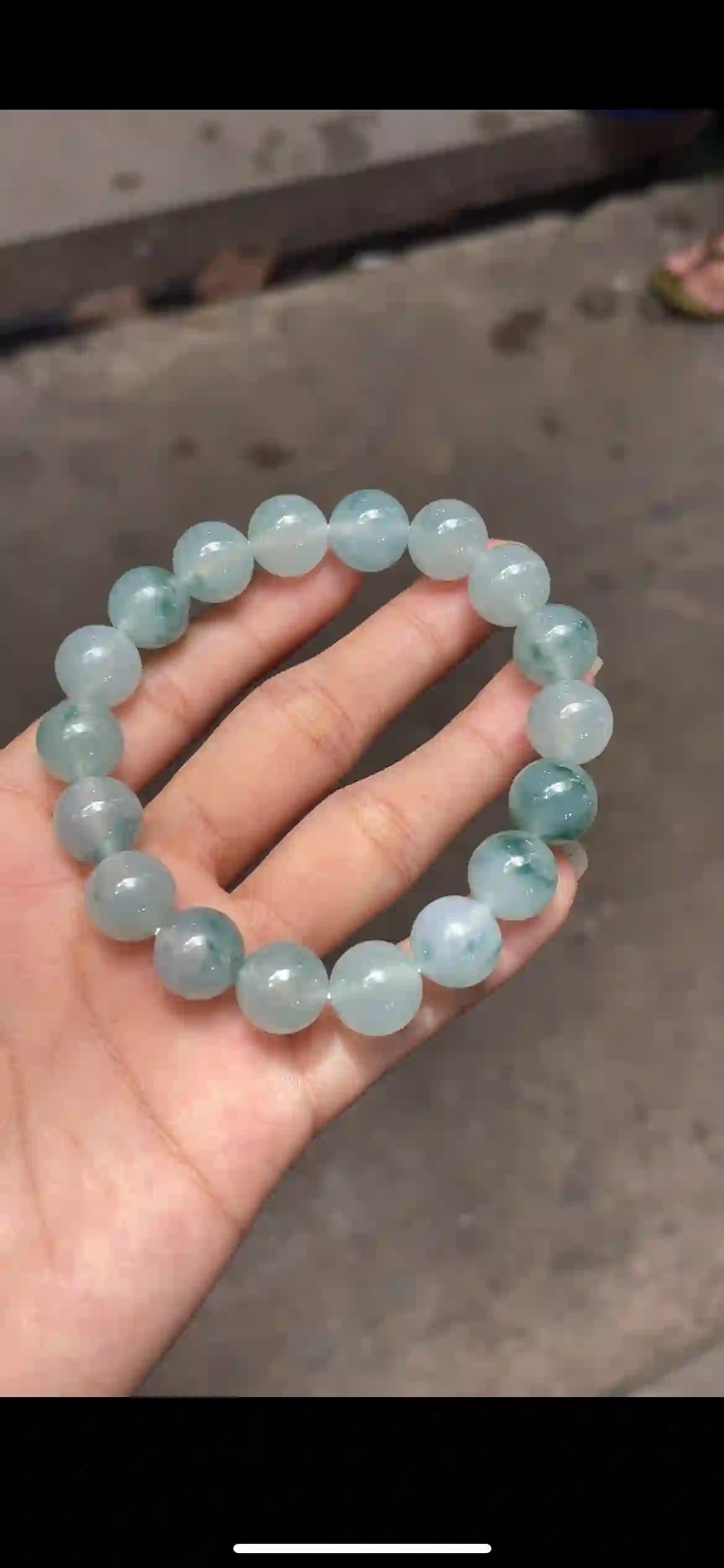 Icy Translucent Floating Flower Jadeite Beaded Bracelet, view 2 | Myanmar Jadeite reference #11790001